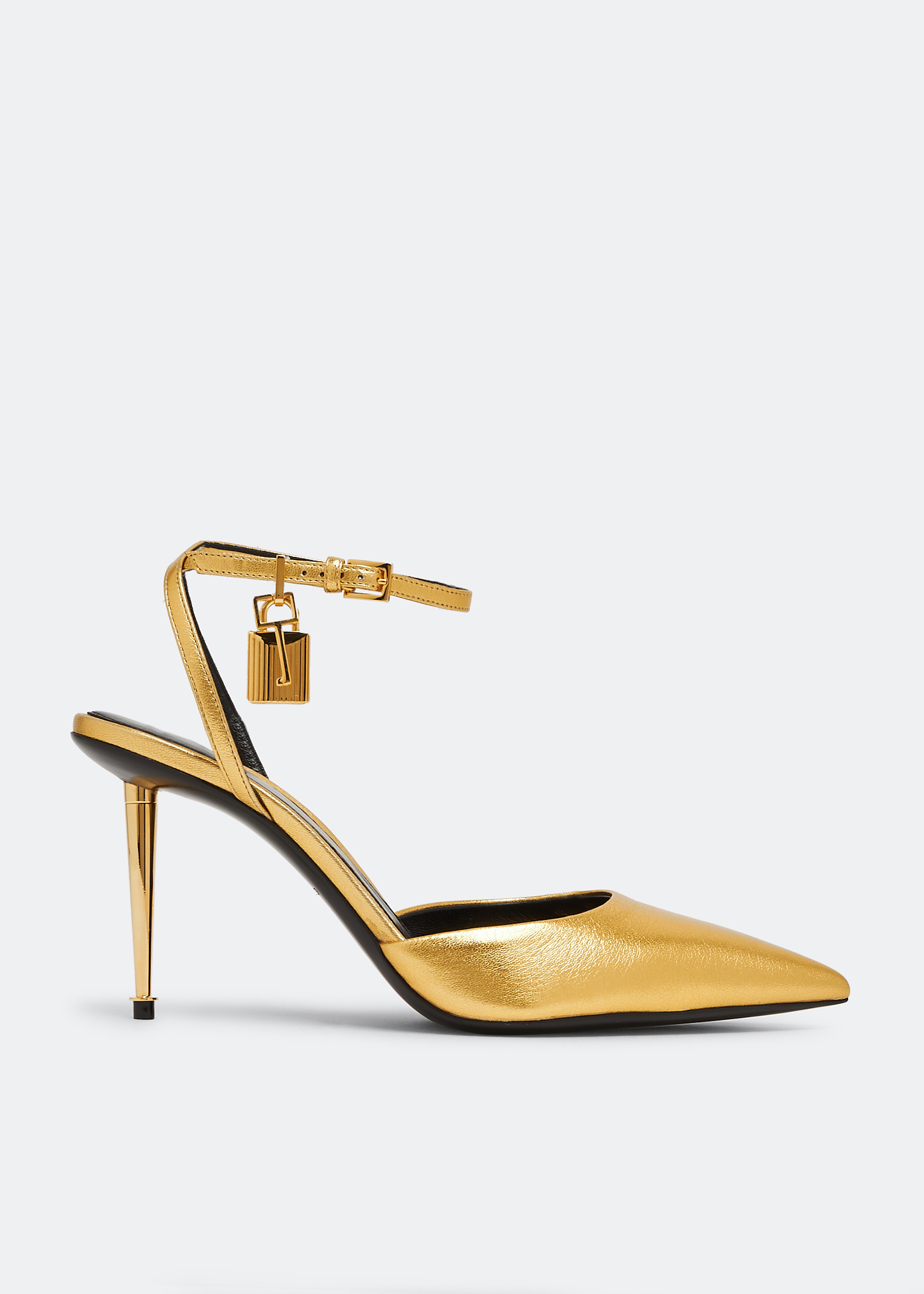 

Padlock slingback pumps, Gold