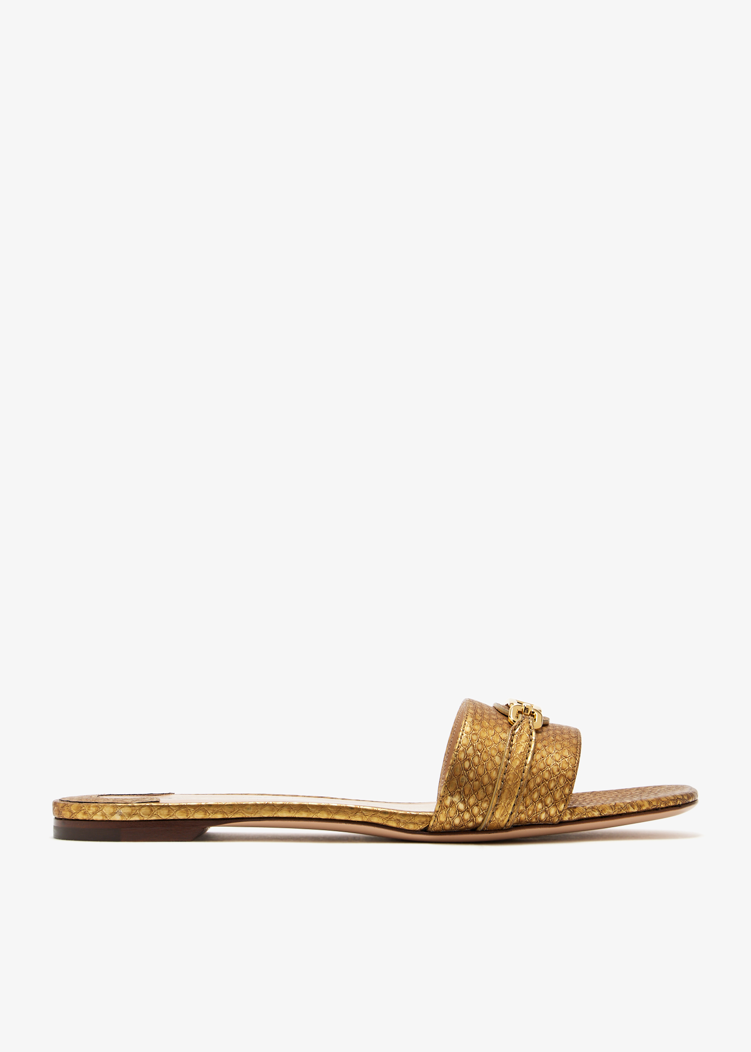 

Logo slide sandals, Gold