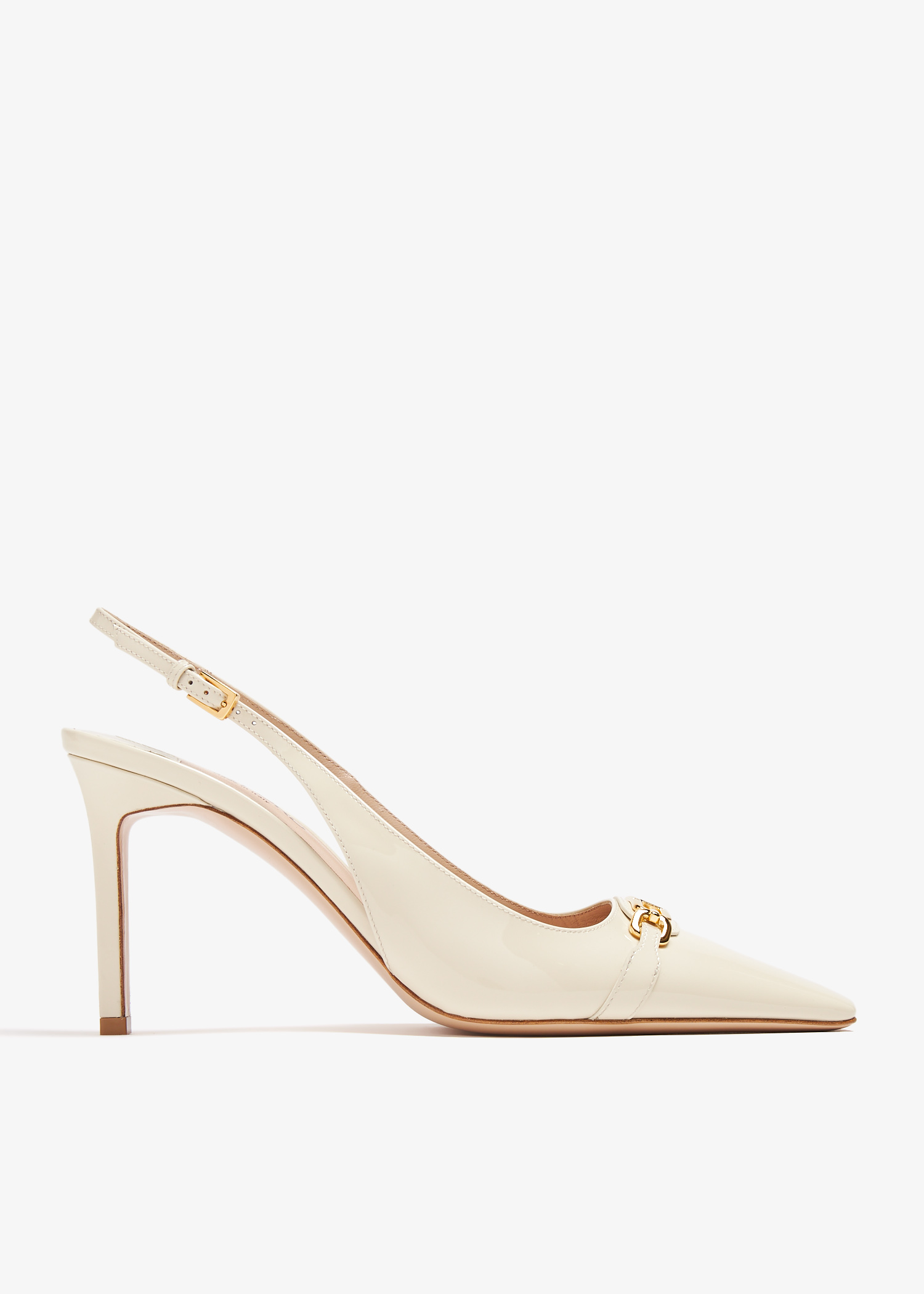 

Leather slingback pumps, White