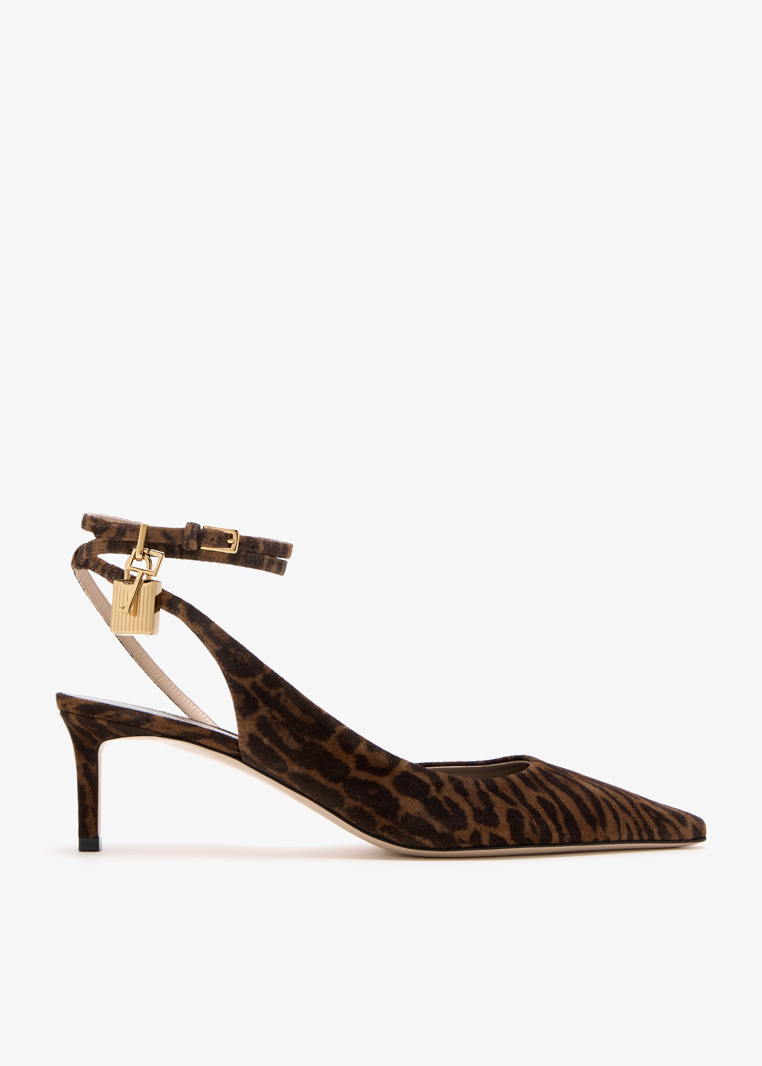 

Padlock slingback pumps, Animal printed