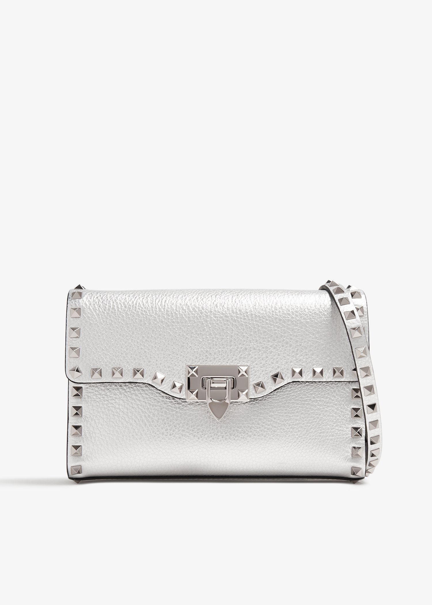 

Rockstud small crossbody bag, Silver