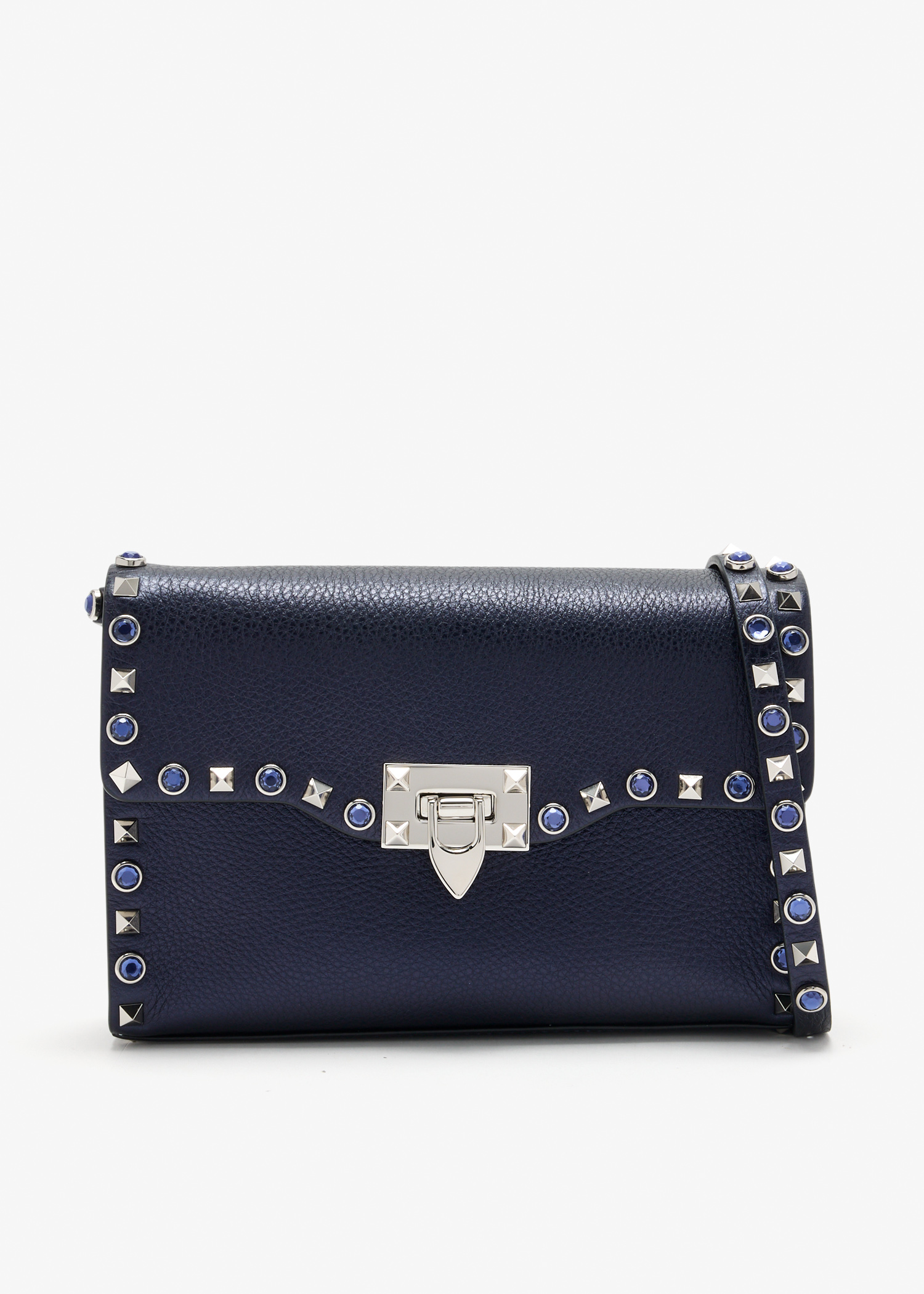 

Rockstud small shoulder bag, Navy