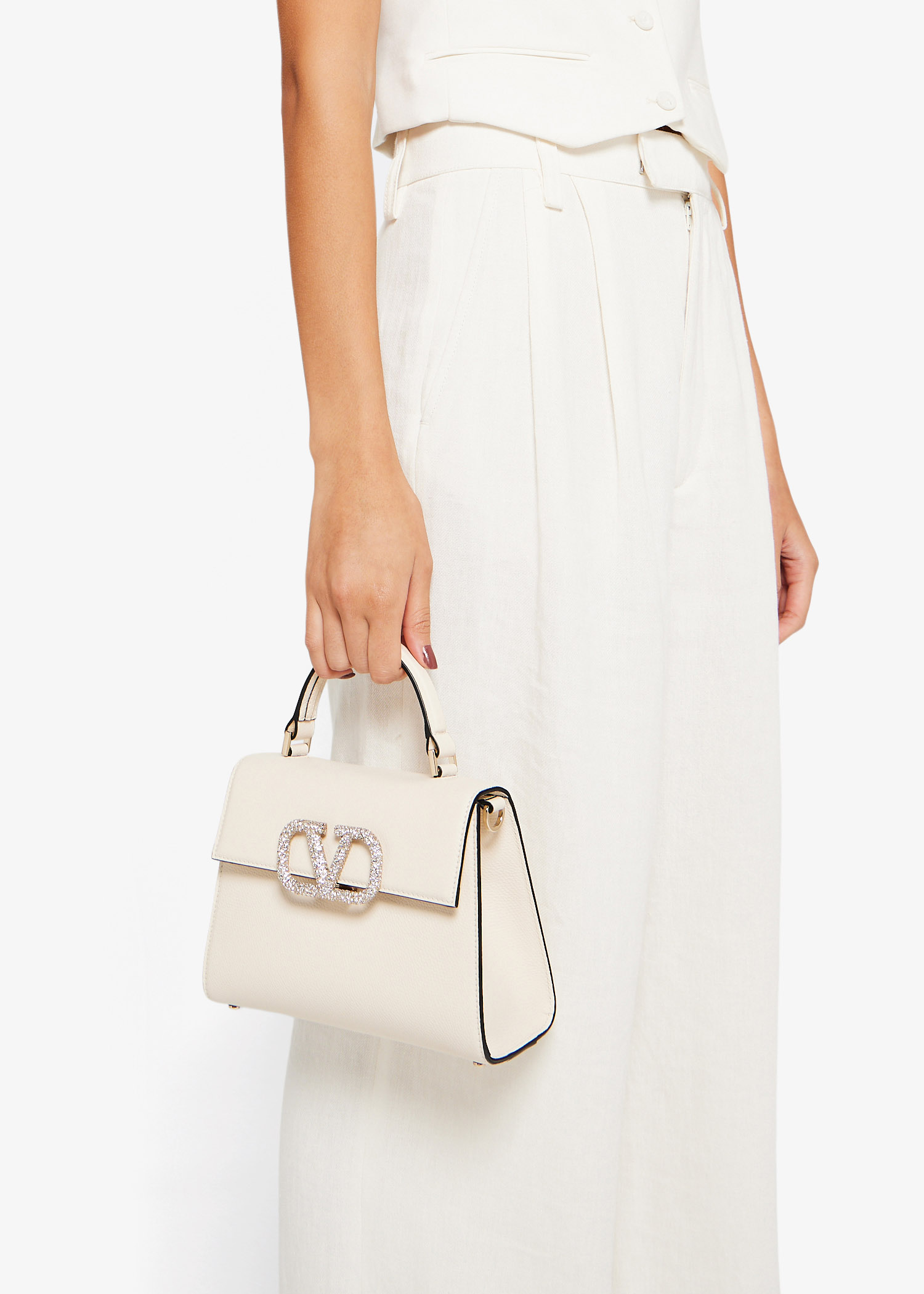 

VSling small top handle bag, White