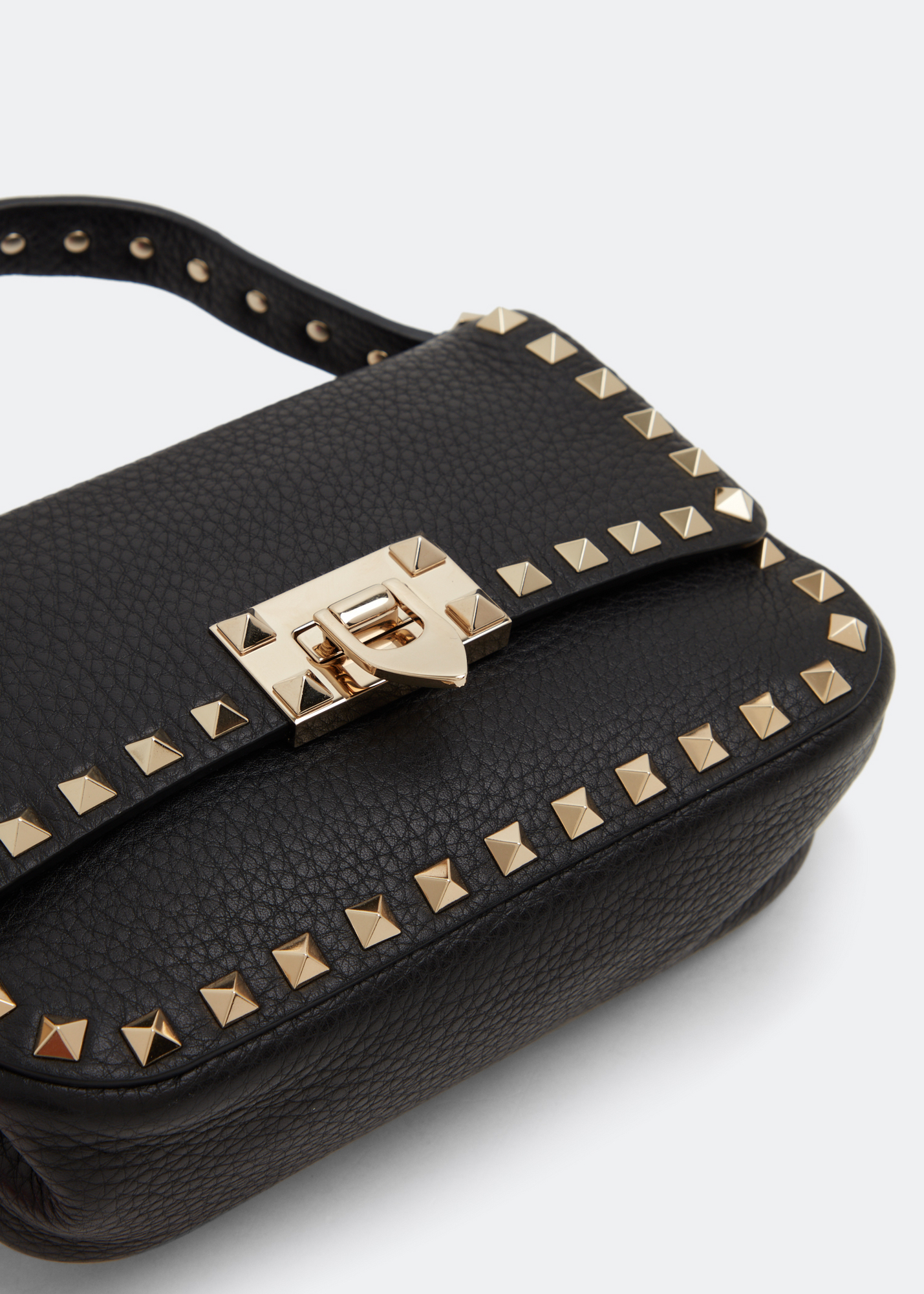 

Rockstud small top handle bag, Black