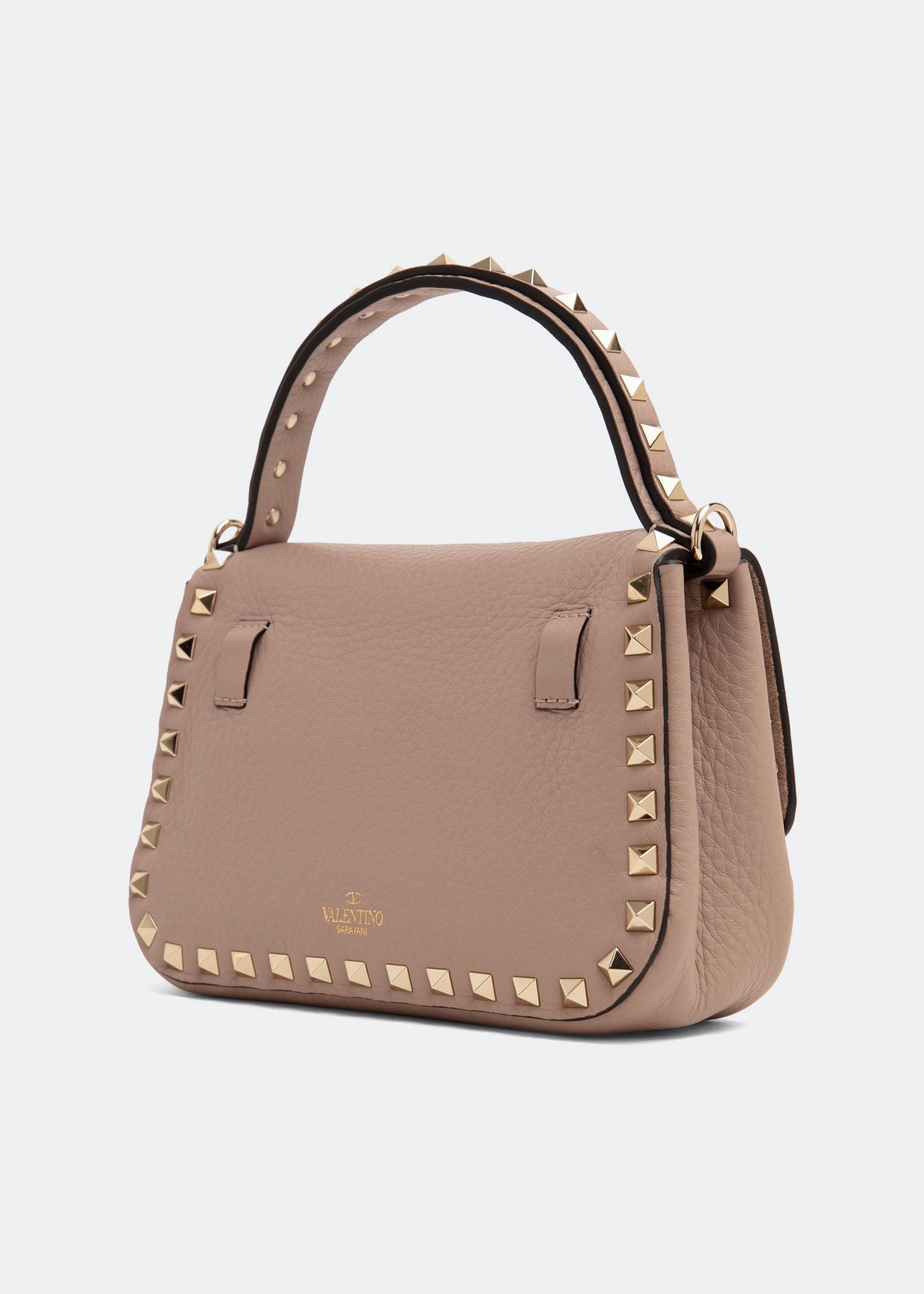 

Rockstud small top handle bag, Beige