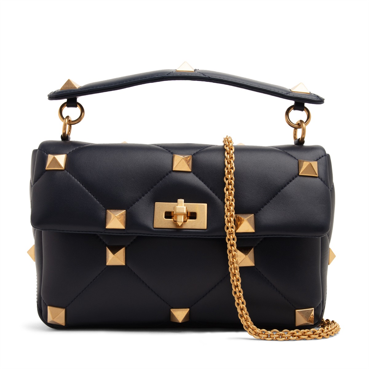 

Roman Stud large shoulder bag, Black