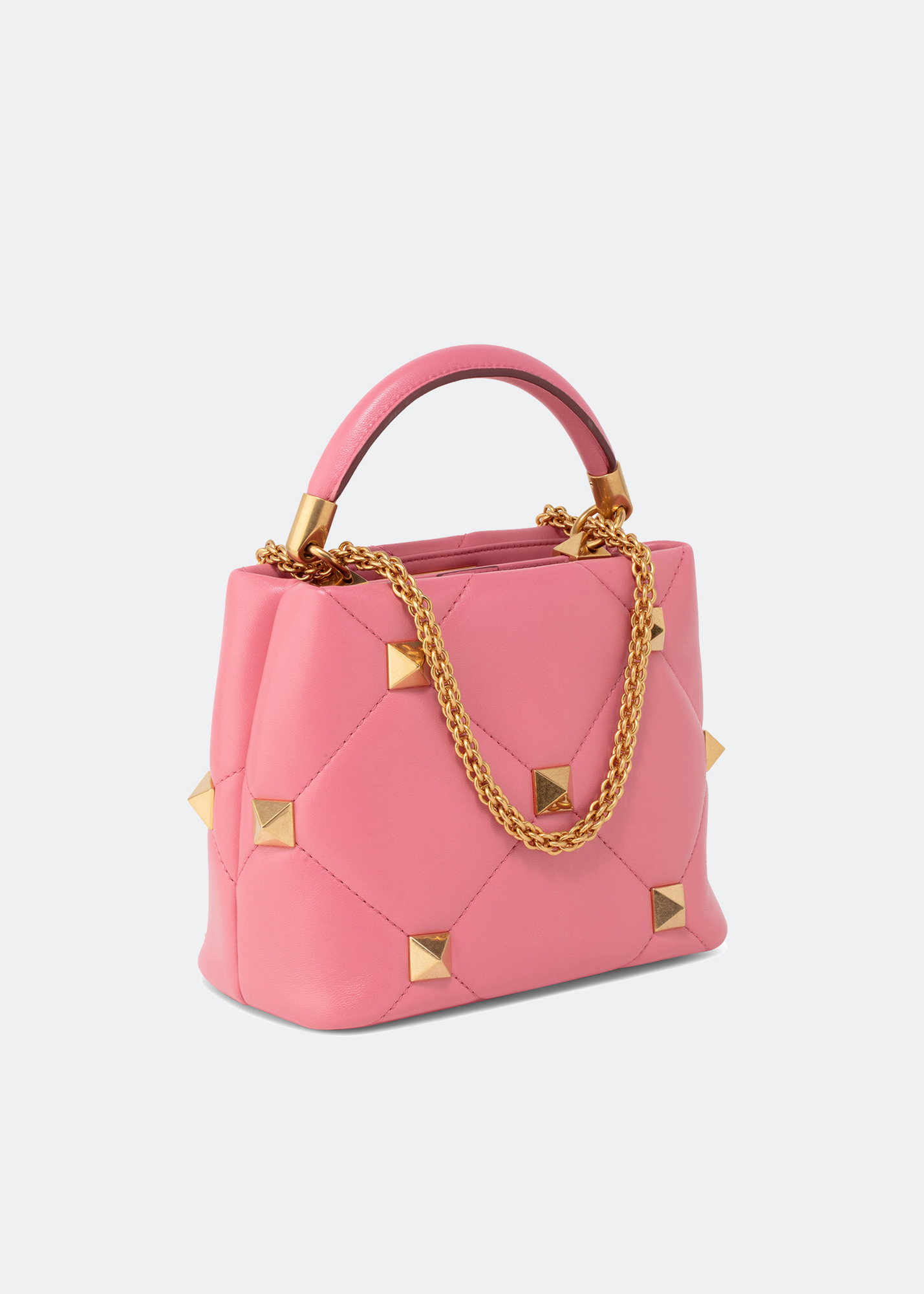 

Roman Stud small top handle bag, Pink