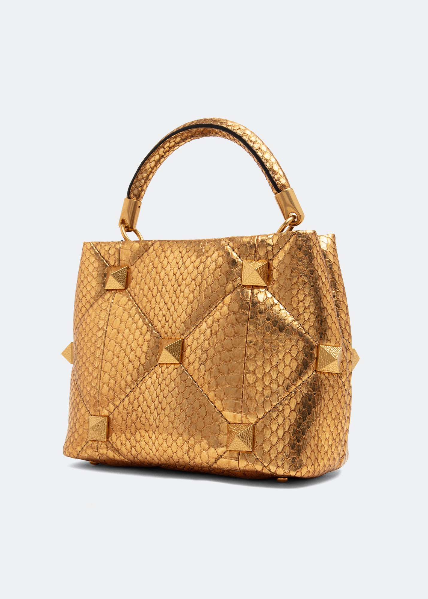 

Roman Stud small top-handle bag, Gold