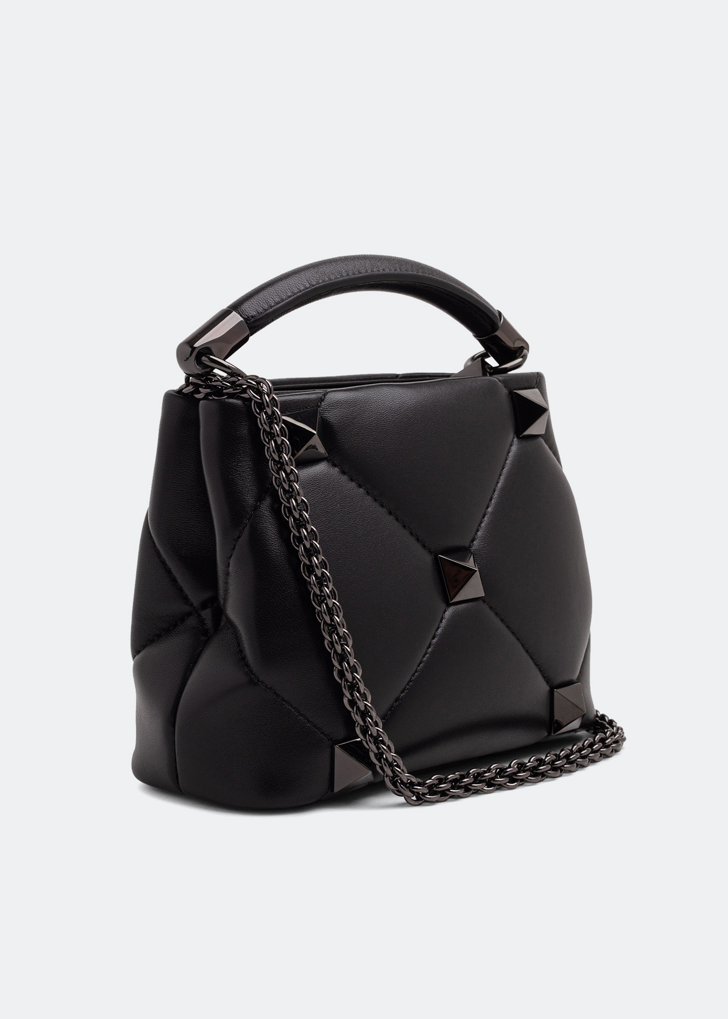 

Roman Stud top handle bag, Black