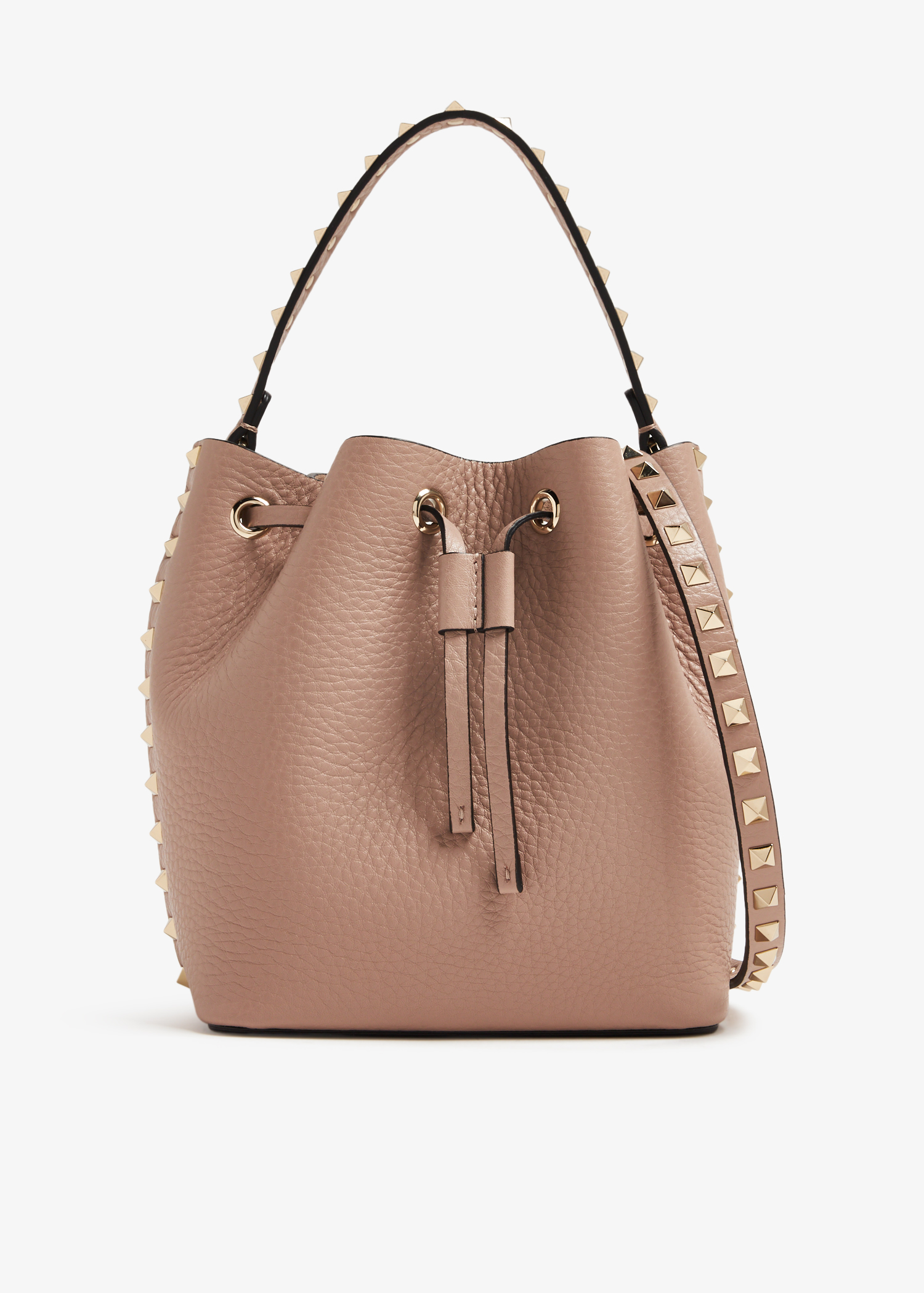 

Rockstud mini bucket bag, Beige