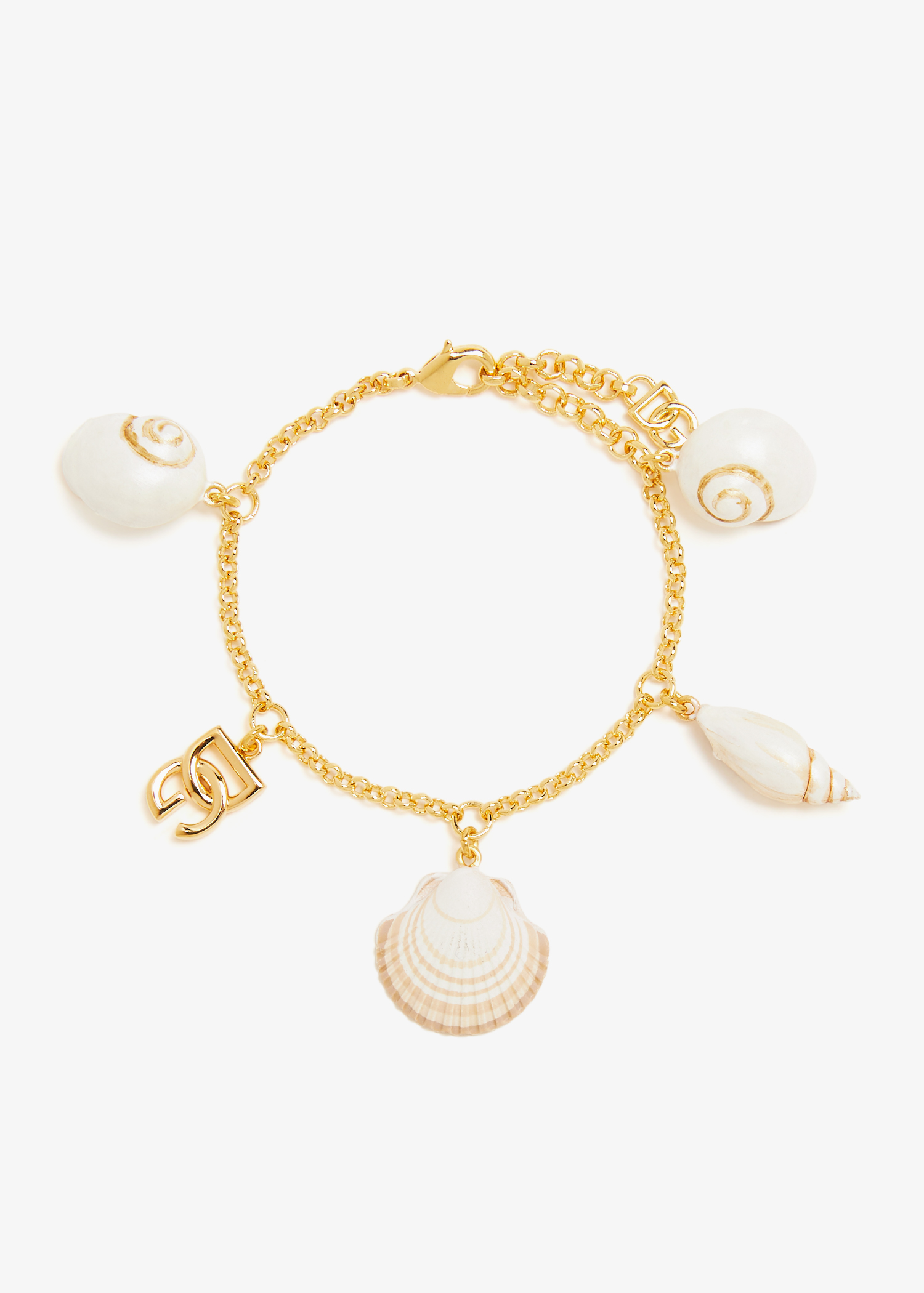 

DG logo shell charm bracelet, Gold