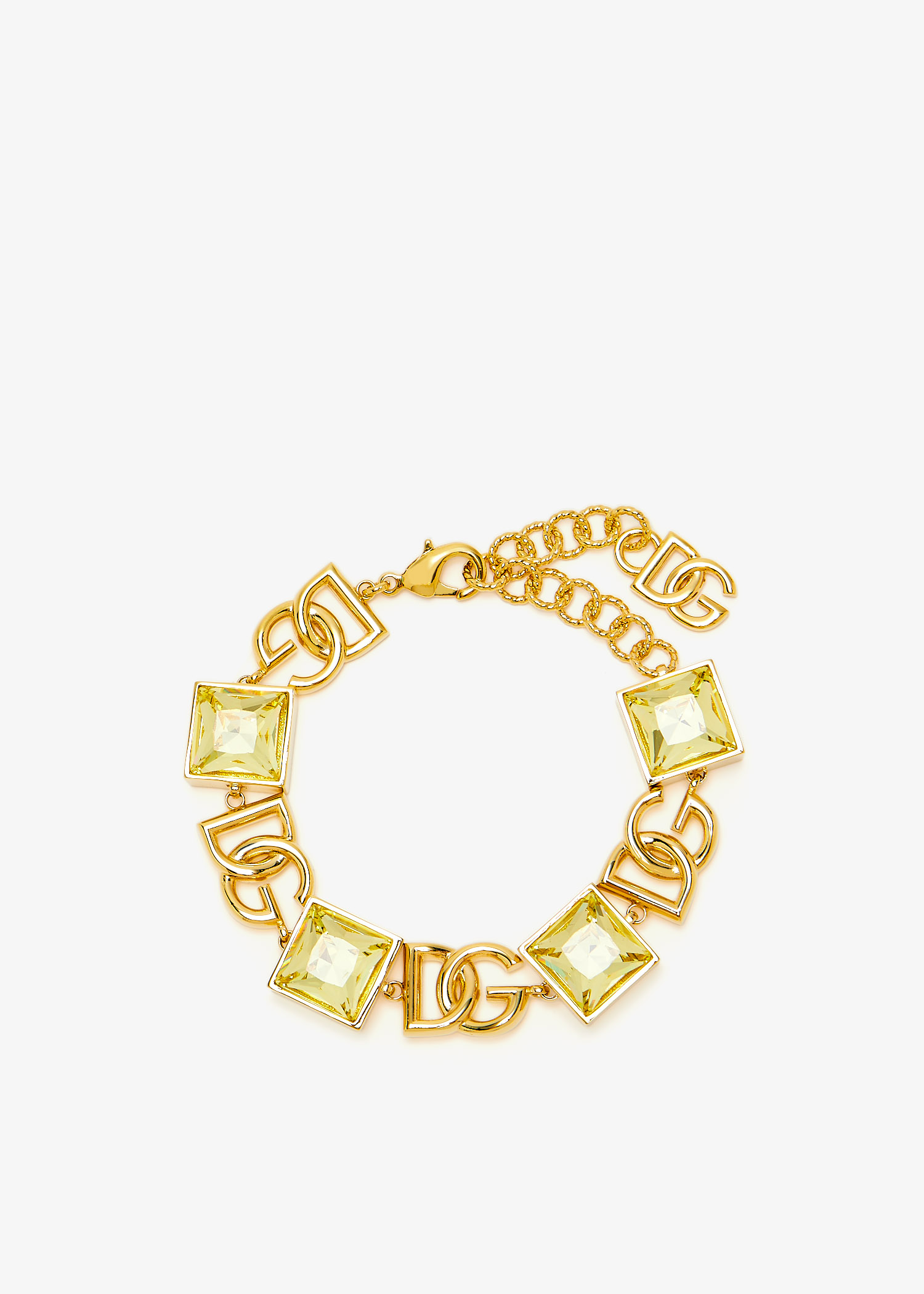 

DG logo rhinestone bracelet, Gold