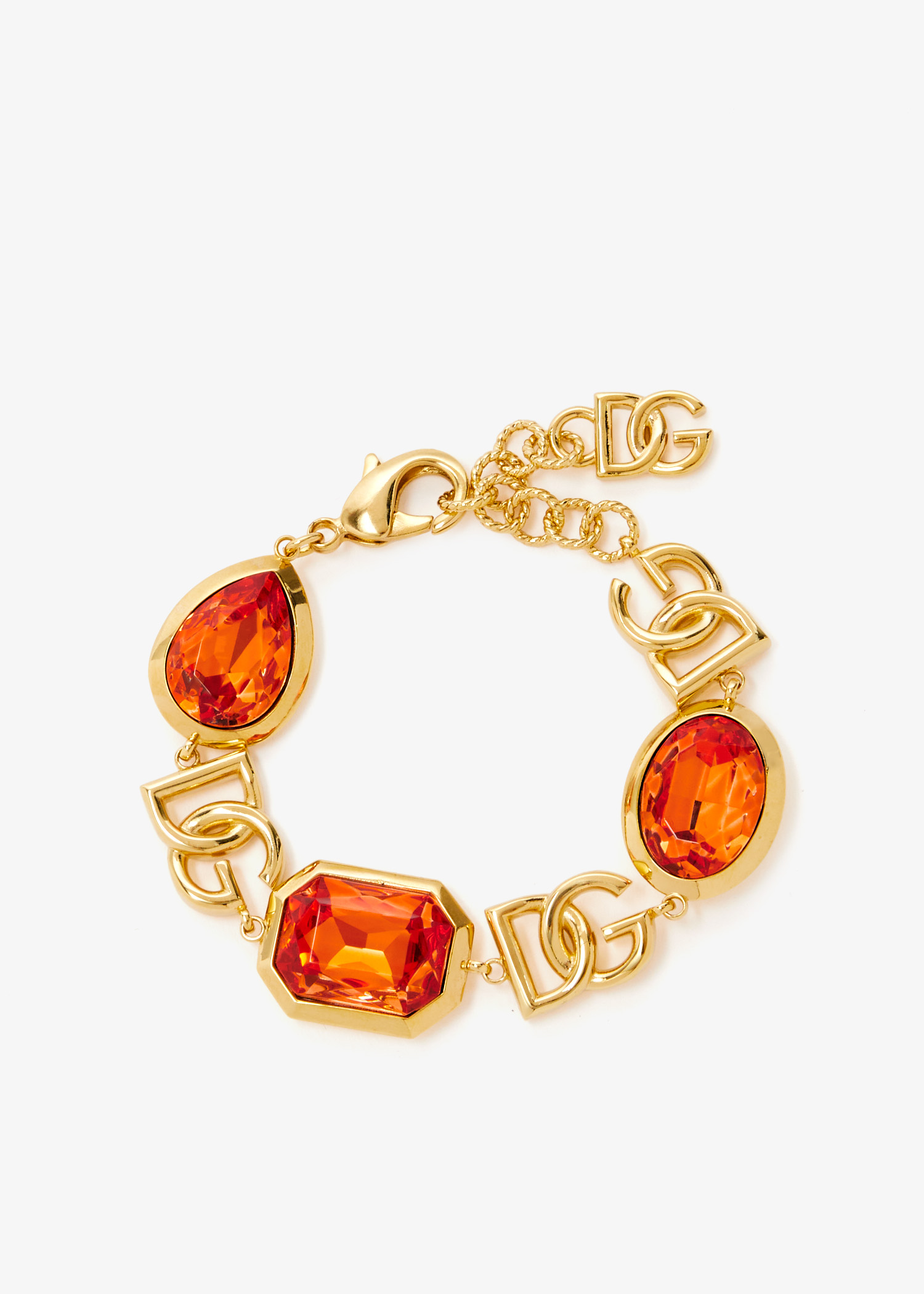 

DG logo rhinestone bracelet, Gold