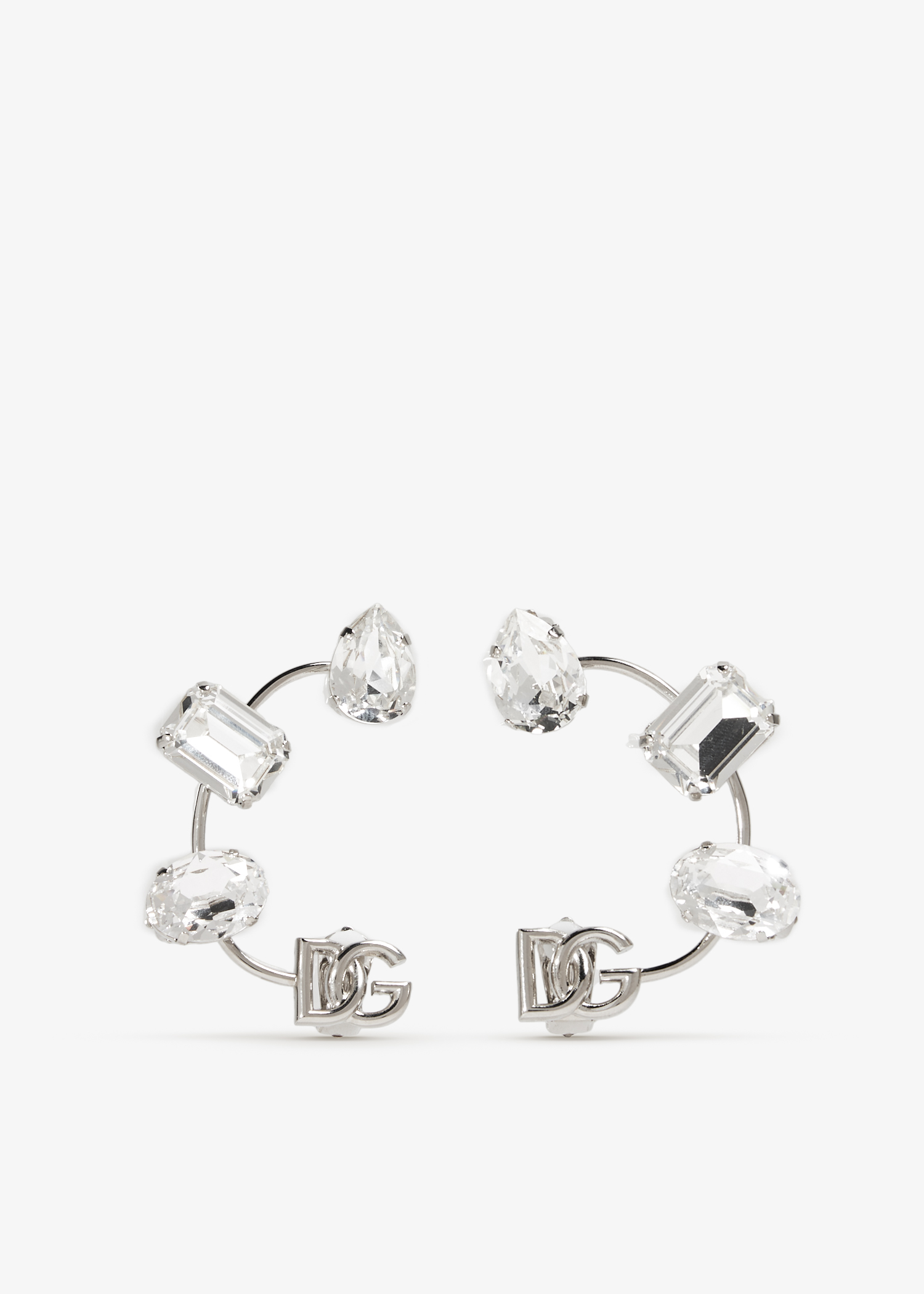 

DG logo rhinestones ear cuff, Silver