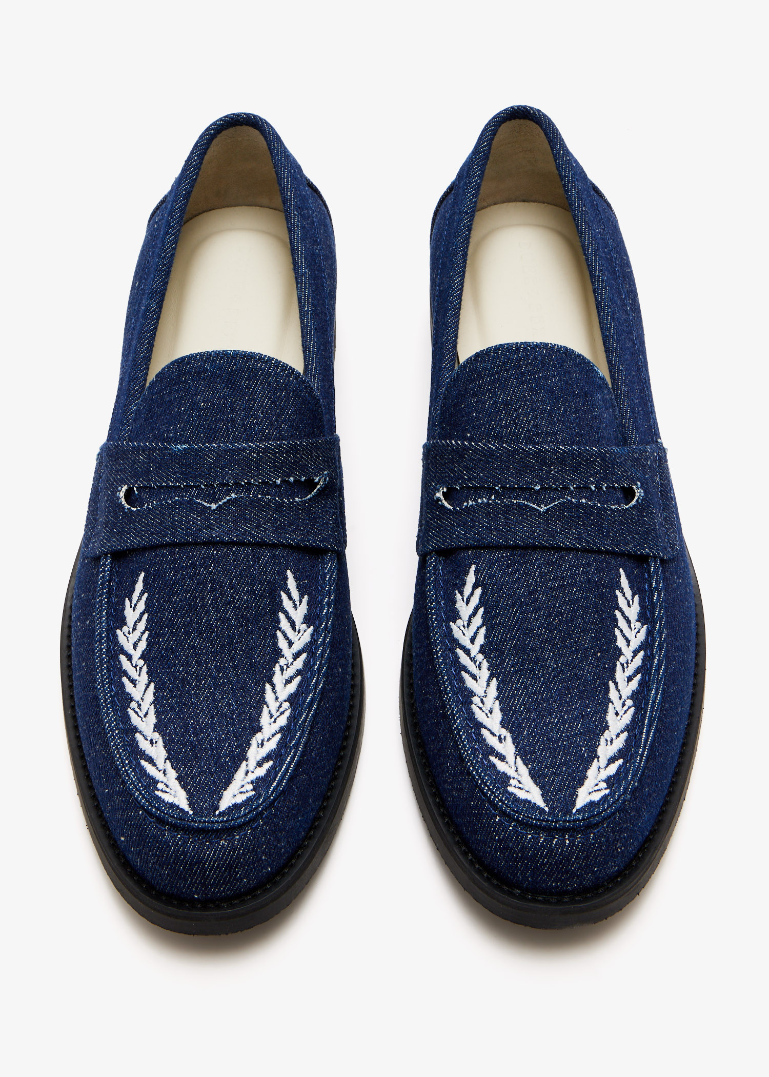 

Wilde Wreath Embroidered Penny loafers, Blue