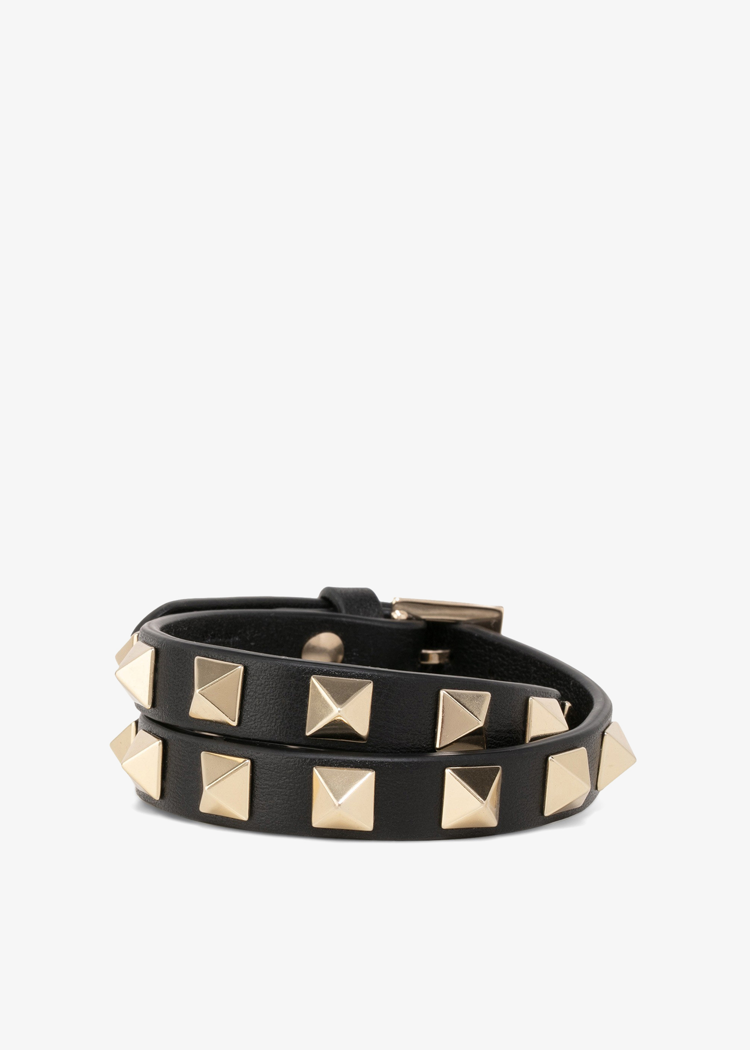 

Rockstud double-wrap bracelet, Black