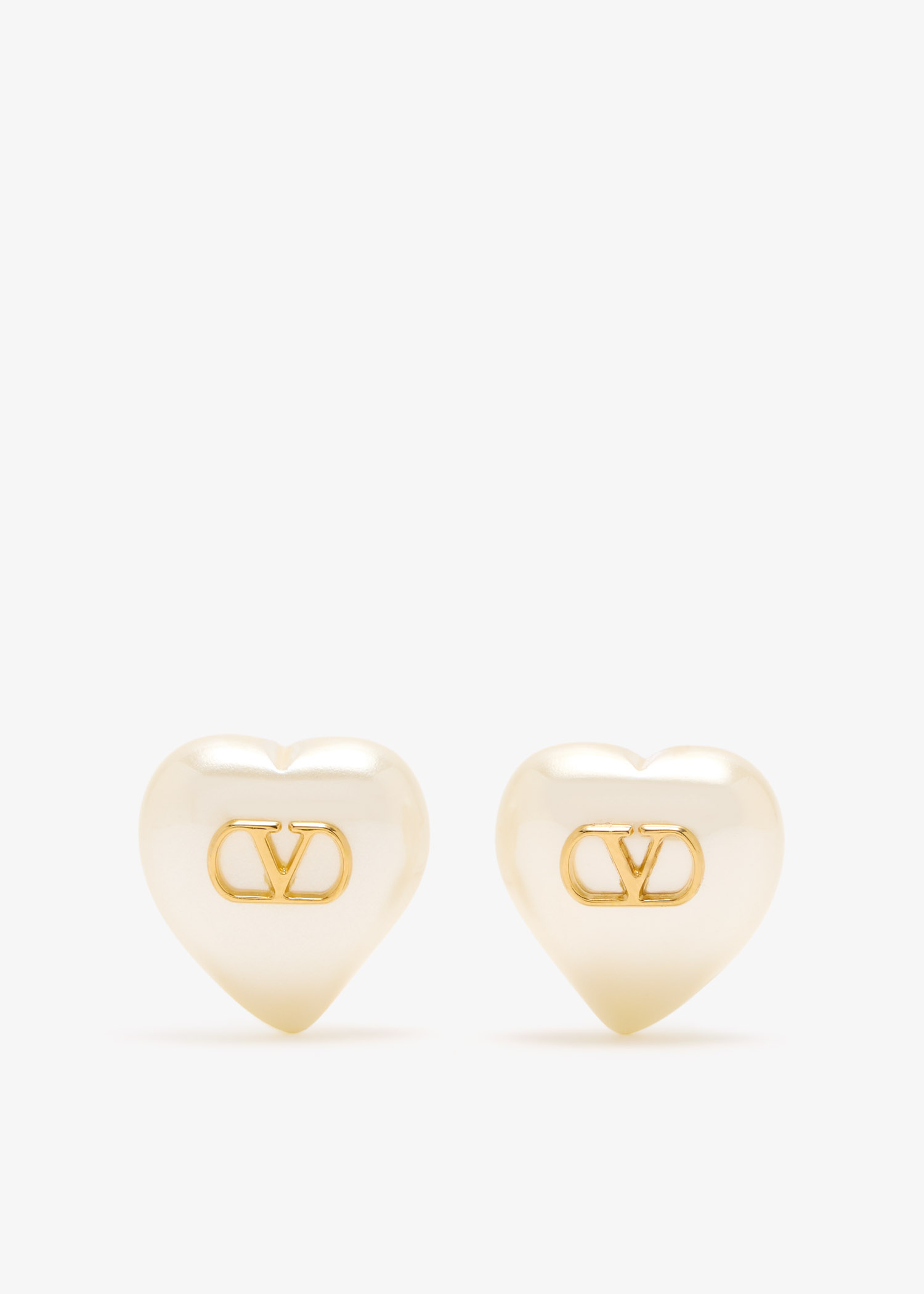 

VLogo Signature pearl earrings, White