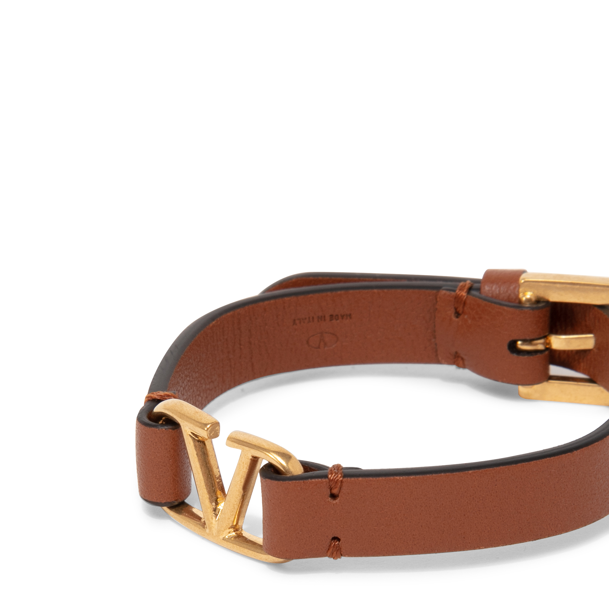 

VLogo Signature leather bracelet, Brown