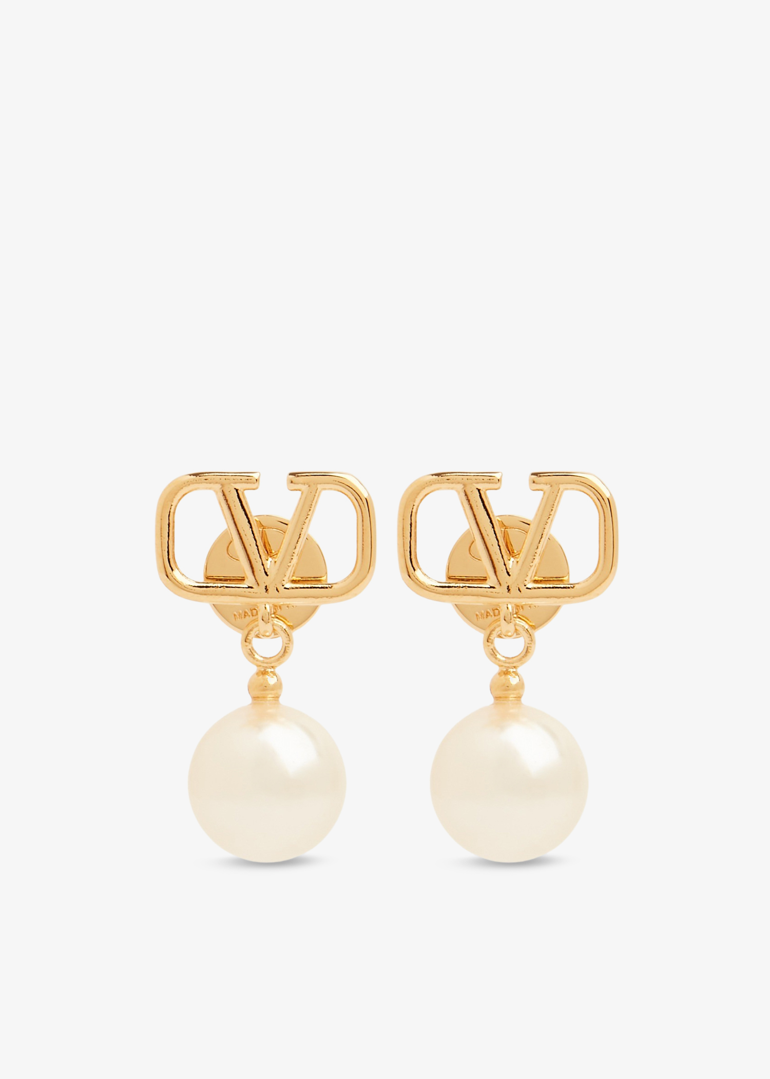 

VLogo Signature pearl earrings, Gold