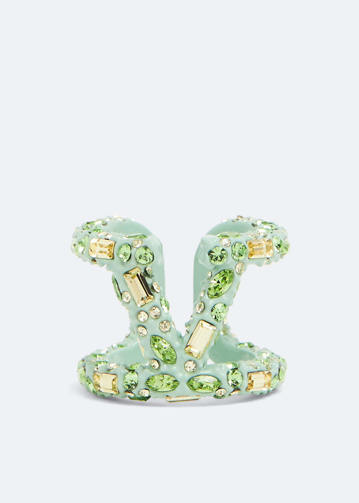 

VLogo Signature crystal ring, Green