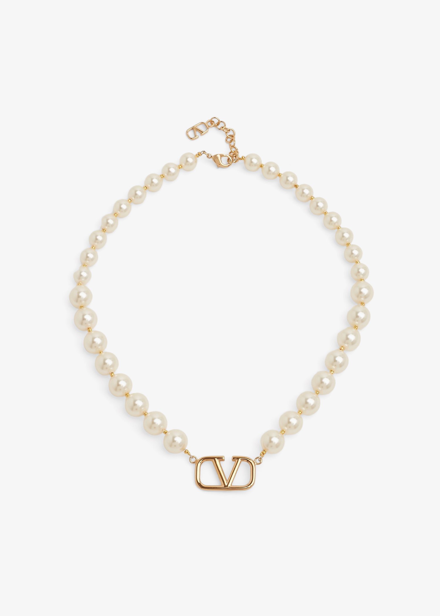 

VLogo Signature pearl necklace, White