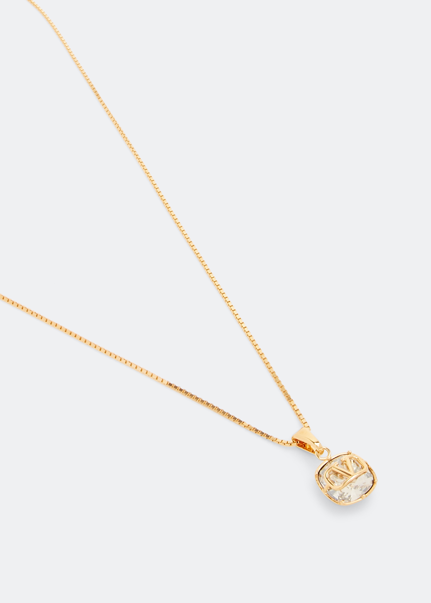 

VLogo Signature crystal necklace, Gold