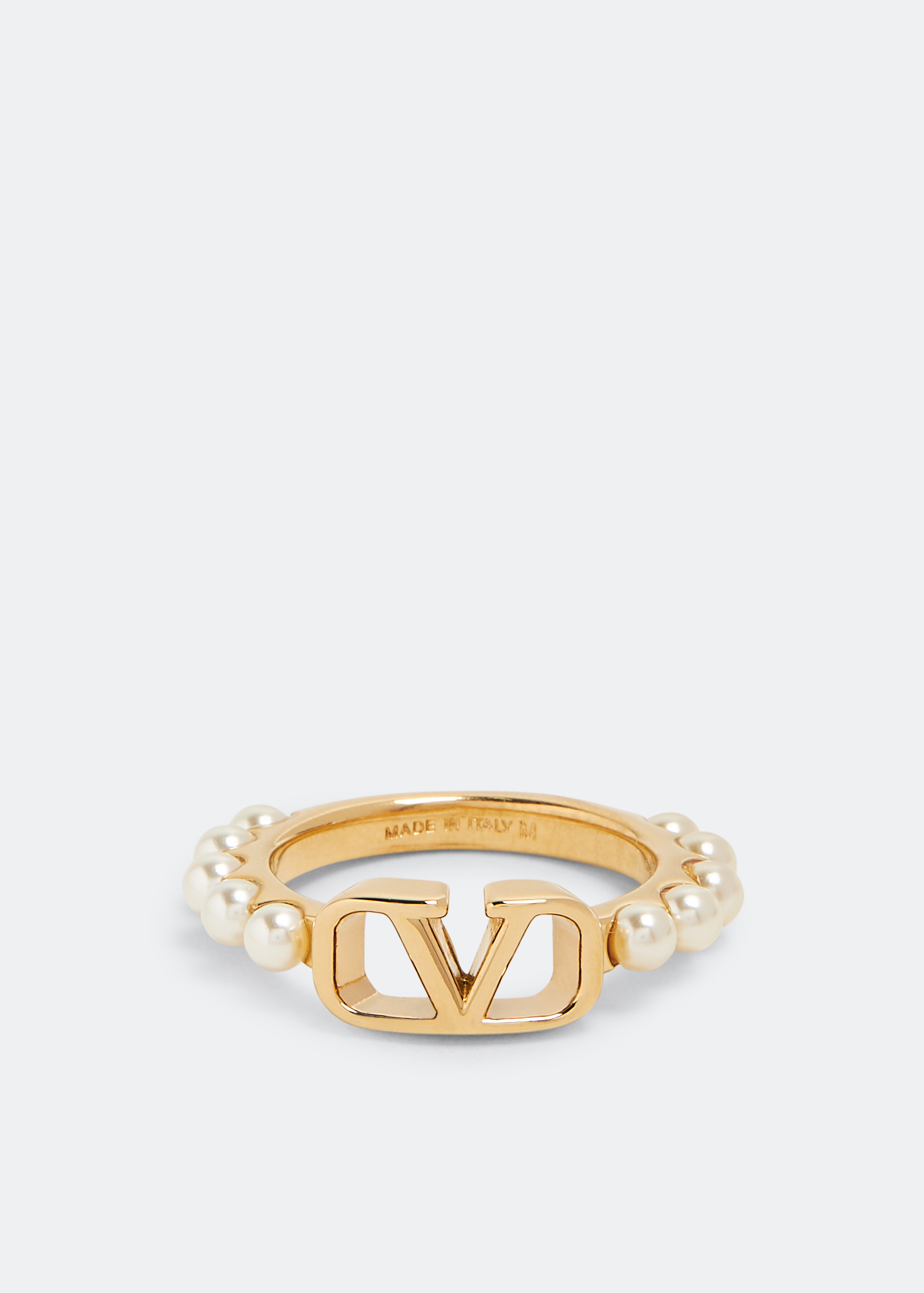 

VLogo Signature pearl ring, Gold