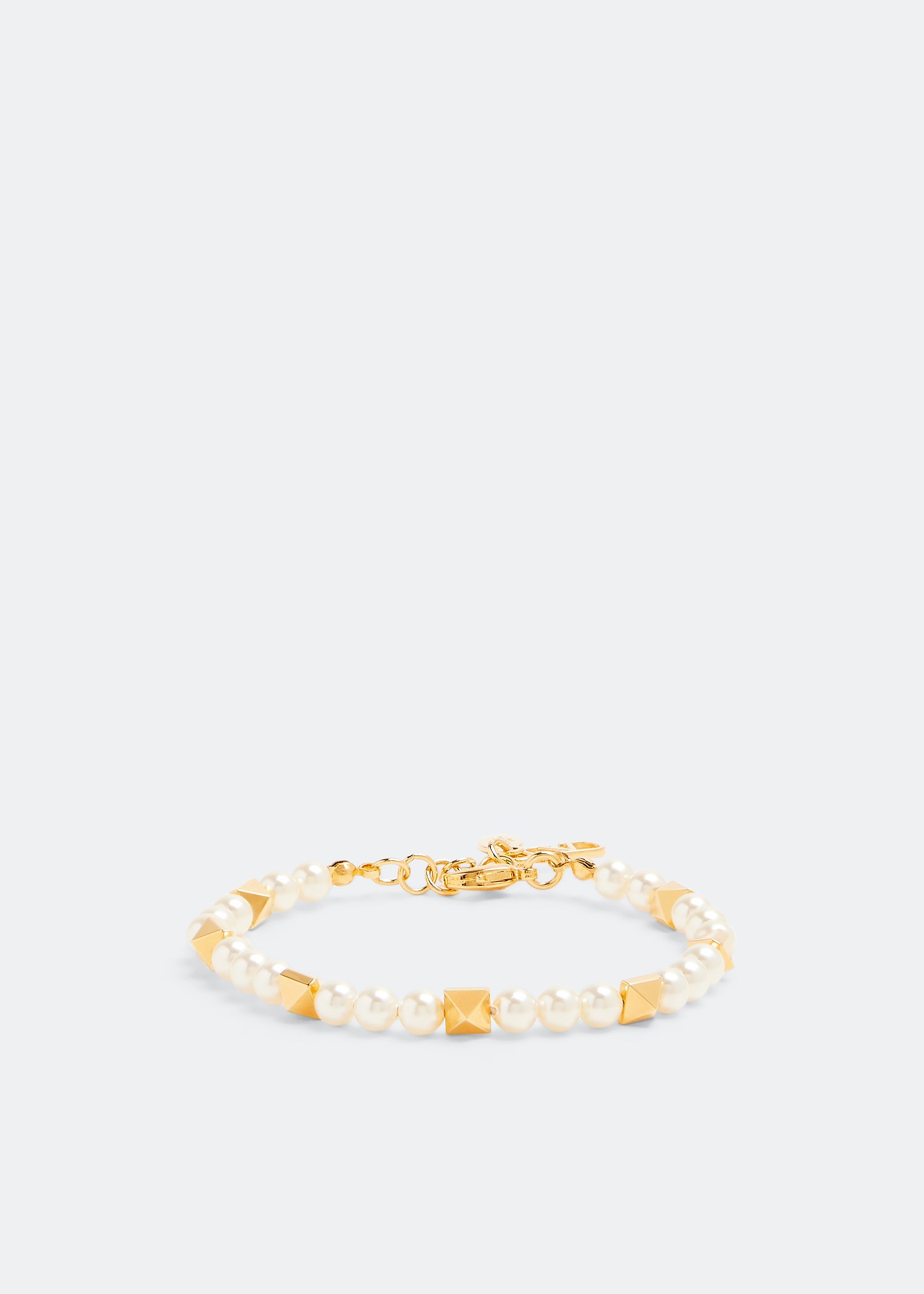 

Rockstud pearl bracelet, White