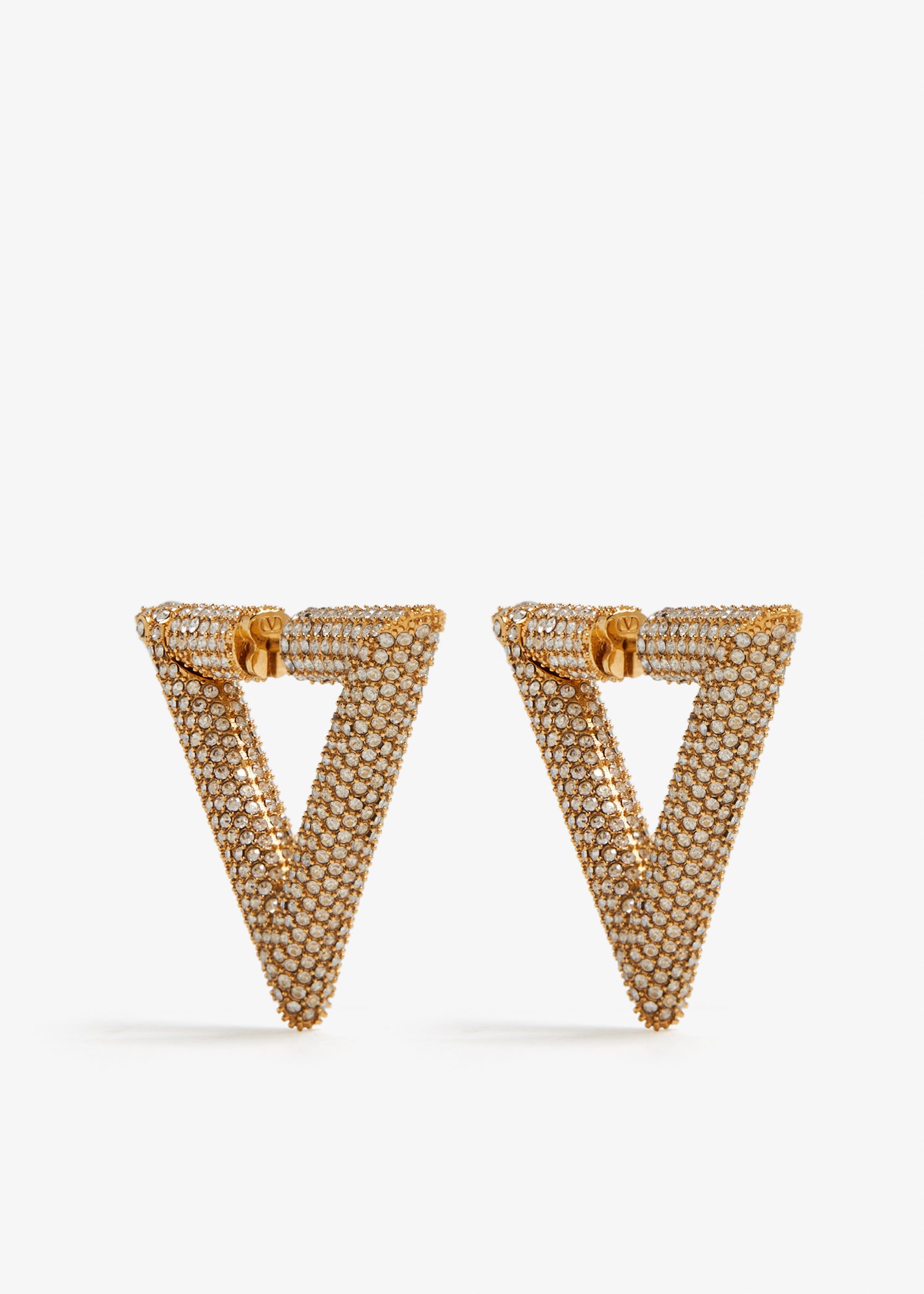 

V Detail earrings, Gold