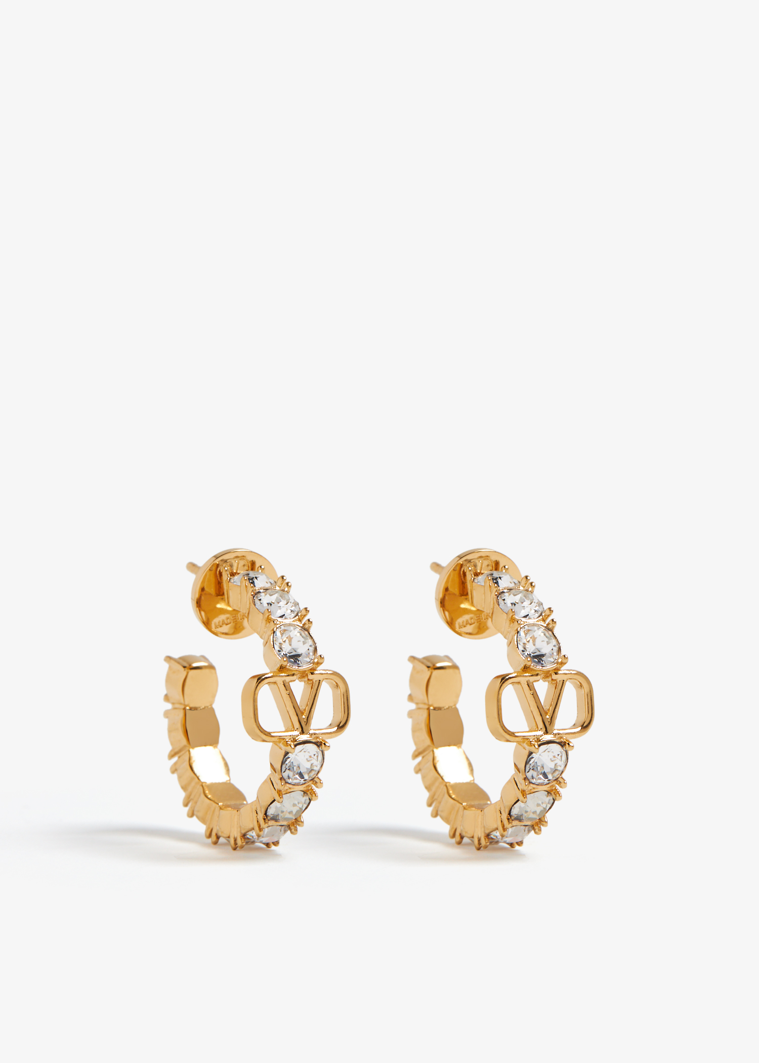 

VLogo Signature strass earrings, Gold