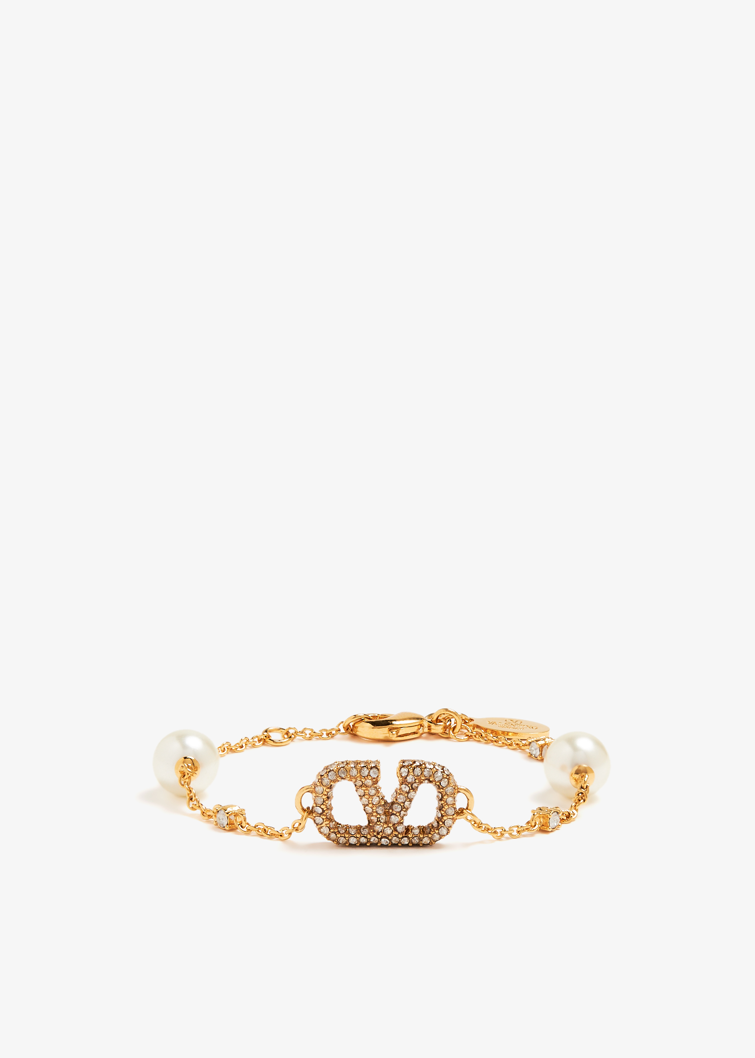 

VLogo Signature pearl bracelet, Gold