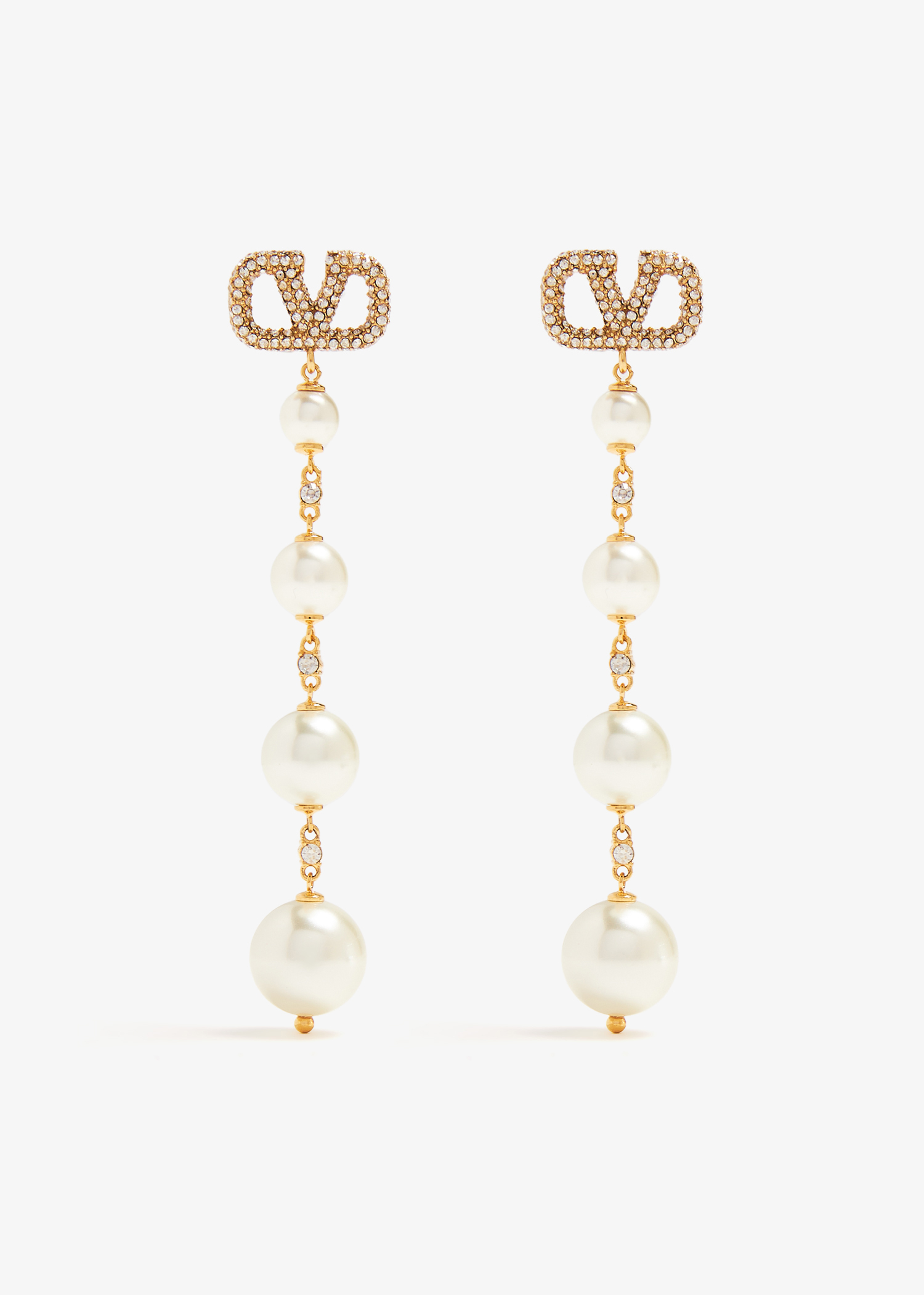 

VLogo Signature pearl earrings, Gold