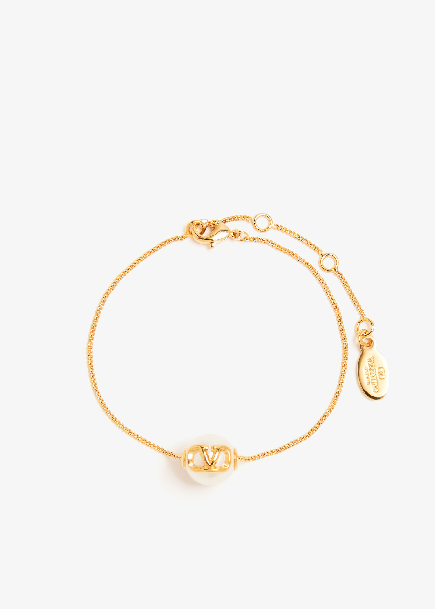 

VLogo Signature pearl bracelet, Gold