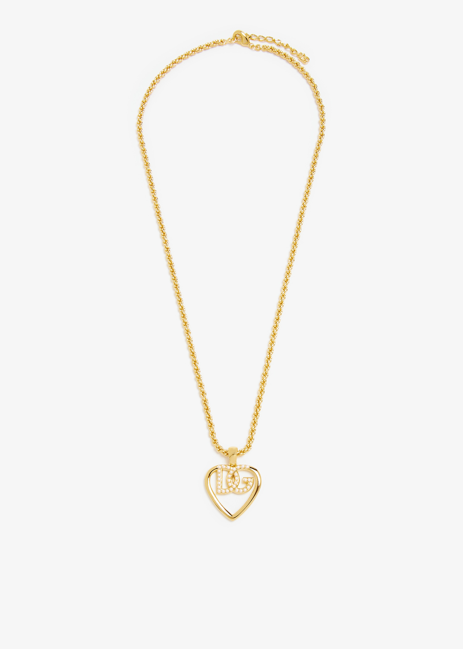 

DG pearl heart necklace, Gold