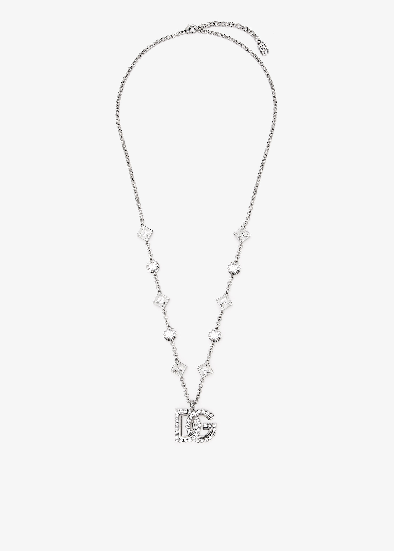 

DG Rhinestone fine link necklace, Silver