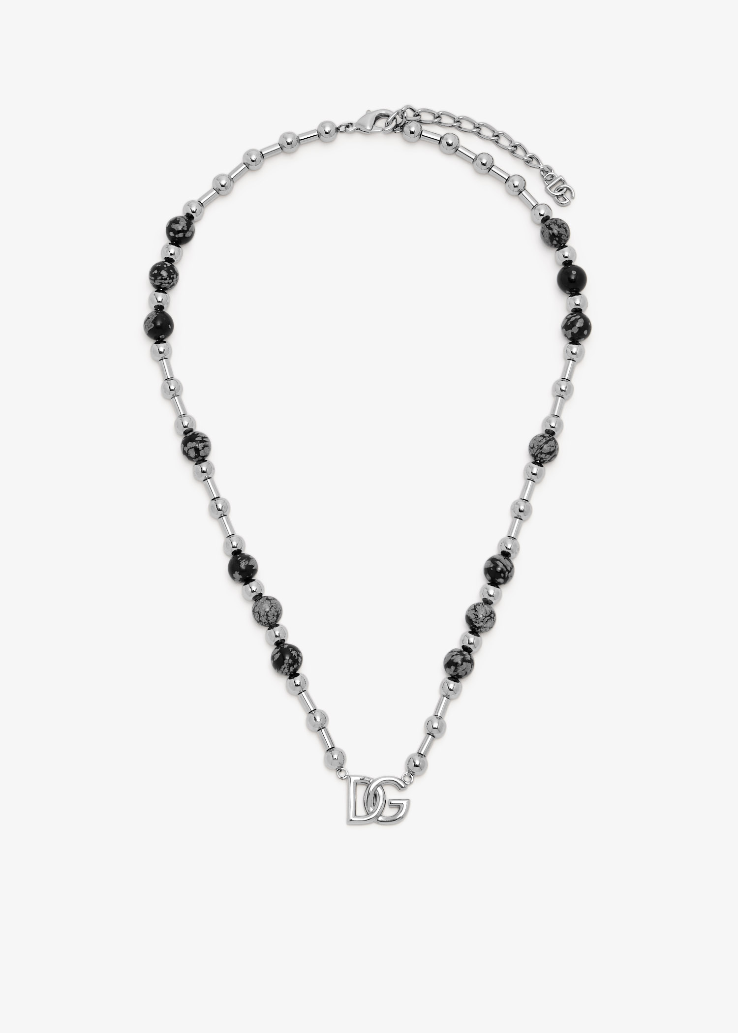 

DG logo stone necklace, Silver