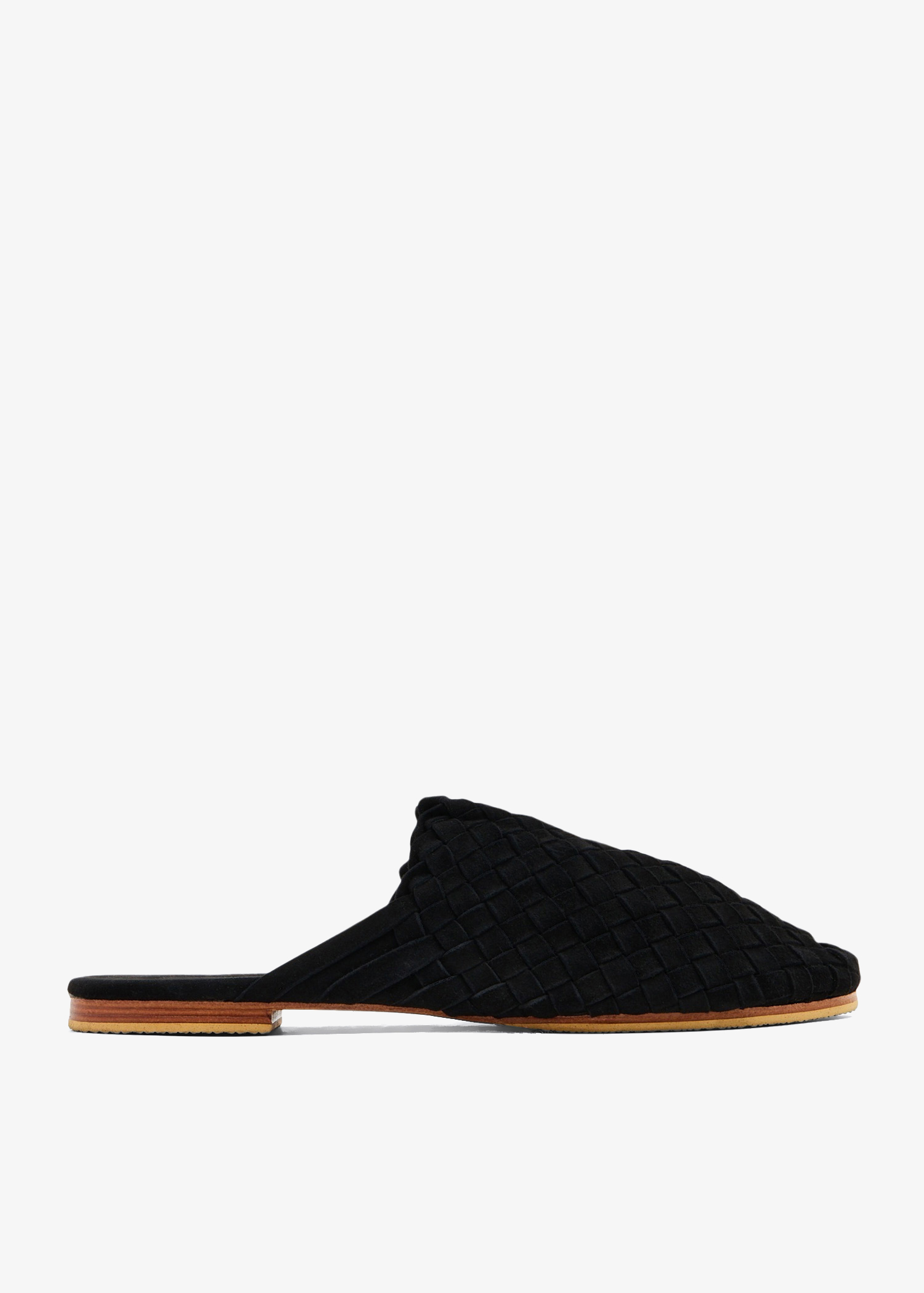 

Handwoven suede slippers, Black