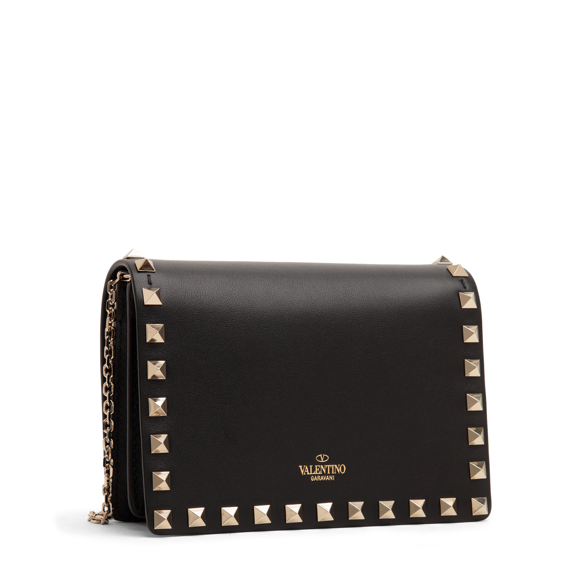 

Rockstud chain pouch, Black
