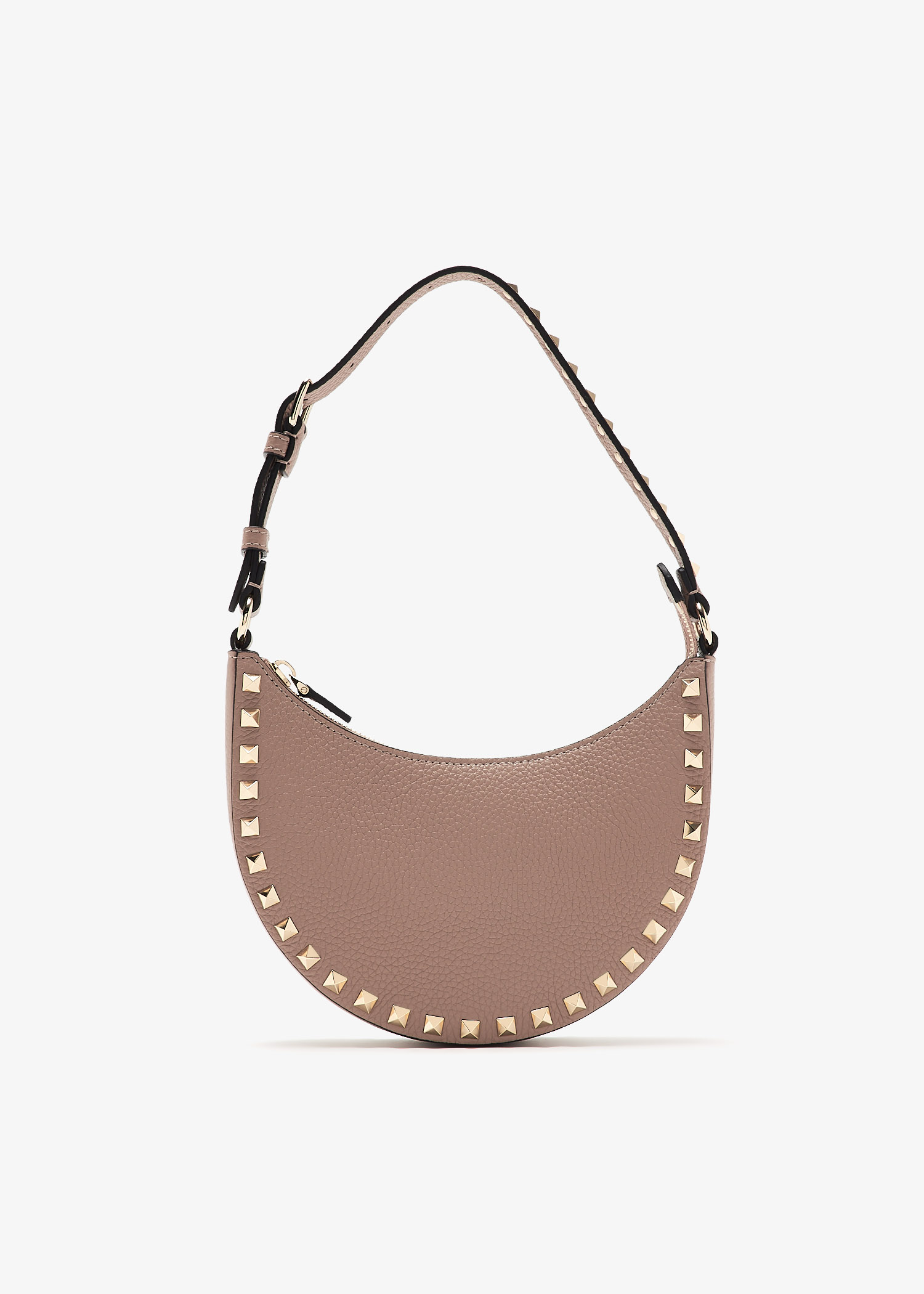

Rockstud mini hobo bag, Taupe
