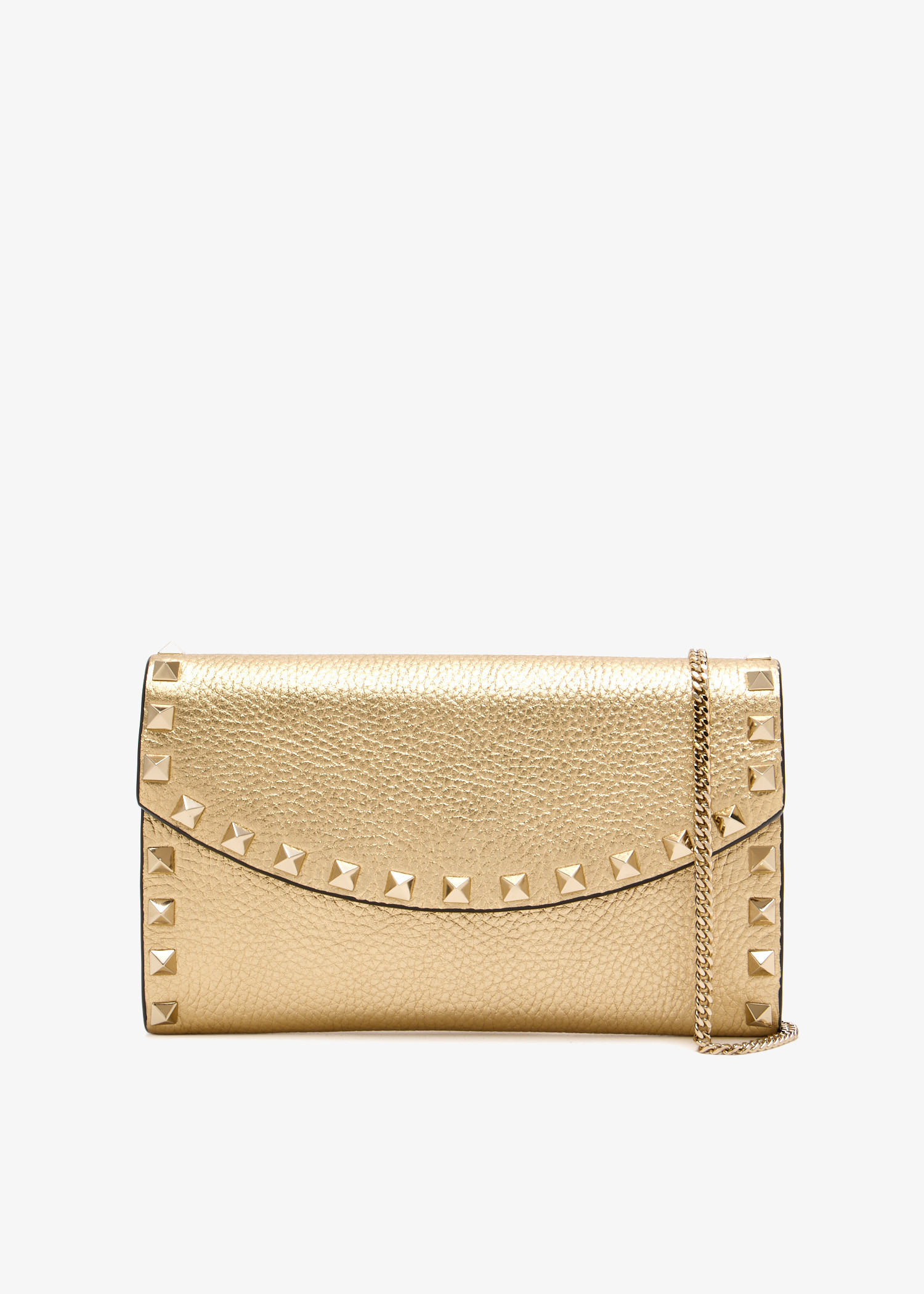 

Rockstud chain wallet, Gold
