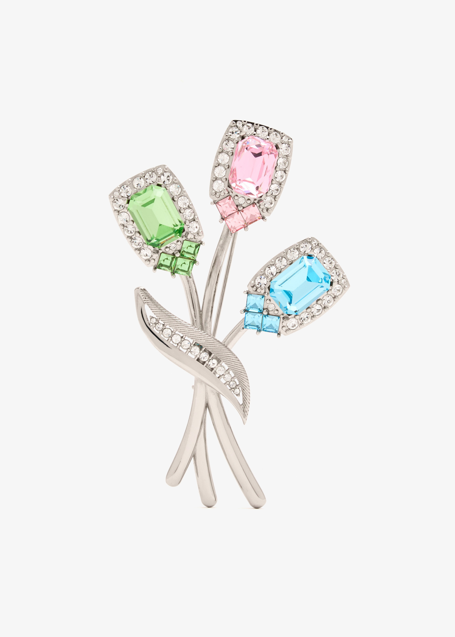 

Sartoria Floral rhinestone brooch, Silver