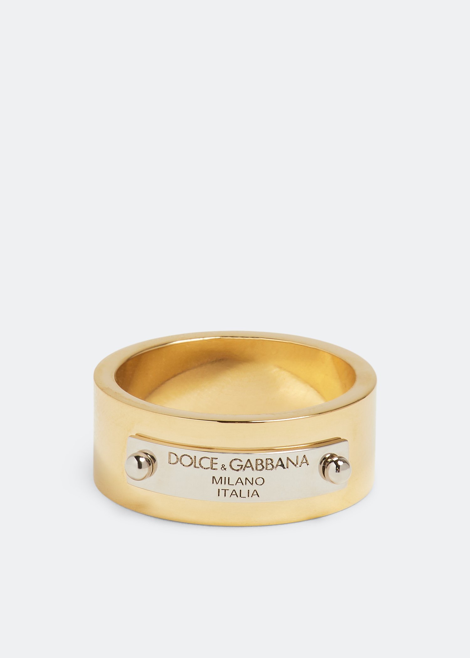 

Logo plate ring, Gold