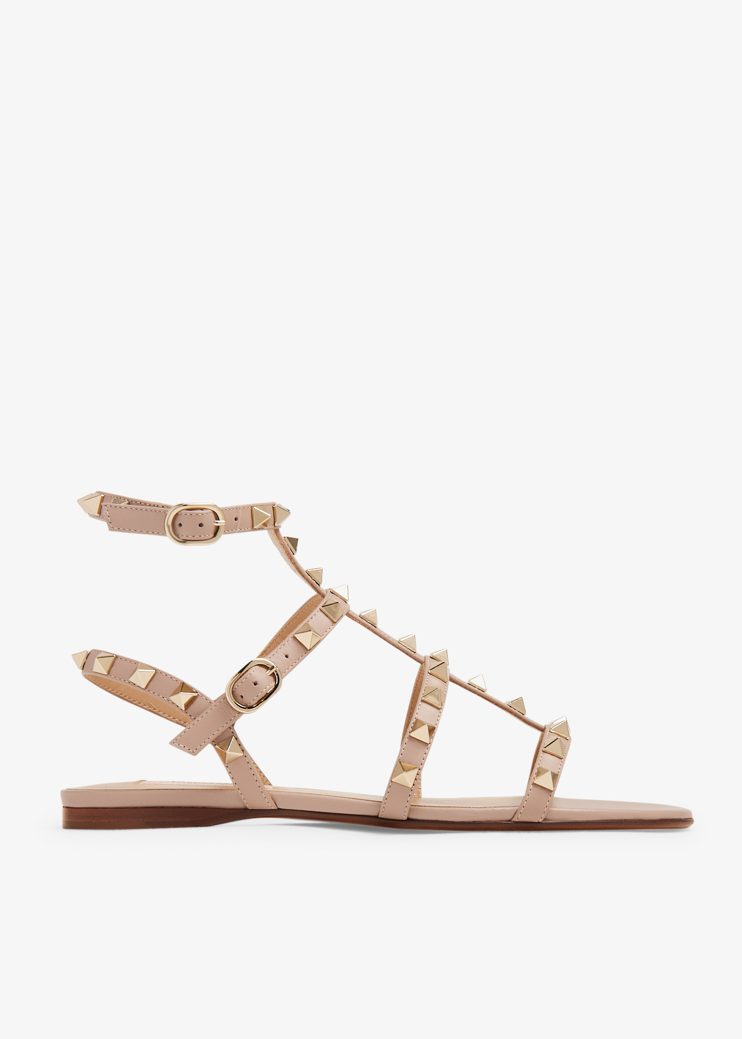 

Rockstud flat sandals, Beige