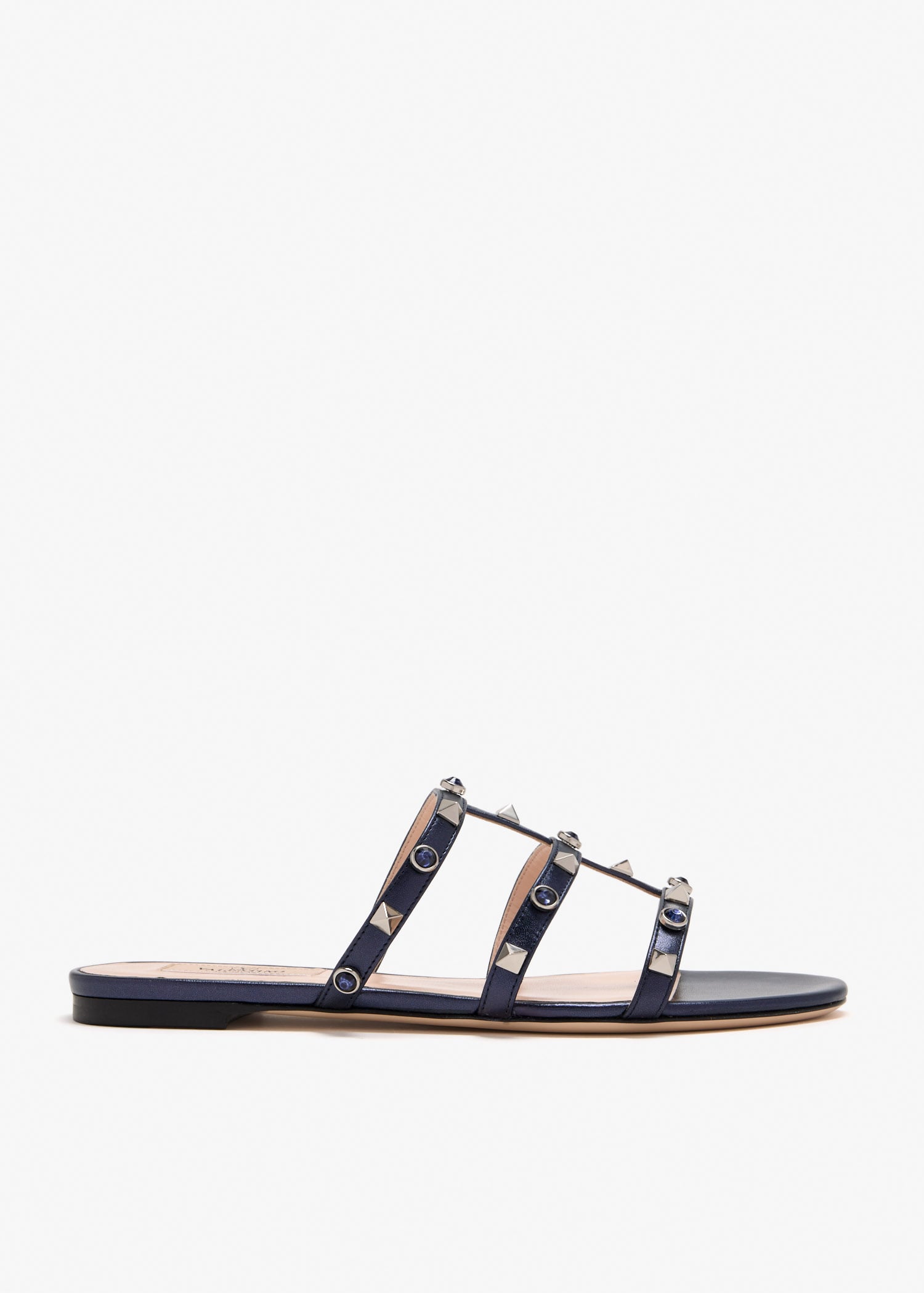 

Rockstud flat sandals, Navy
