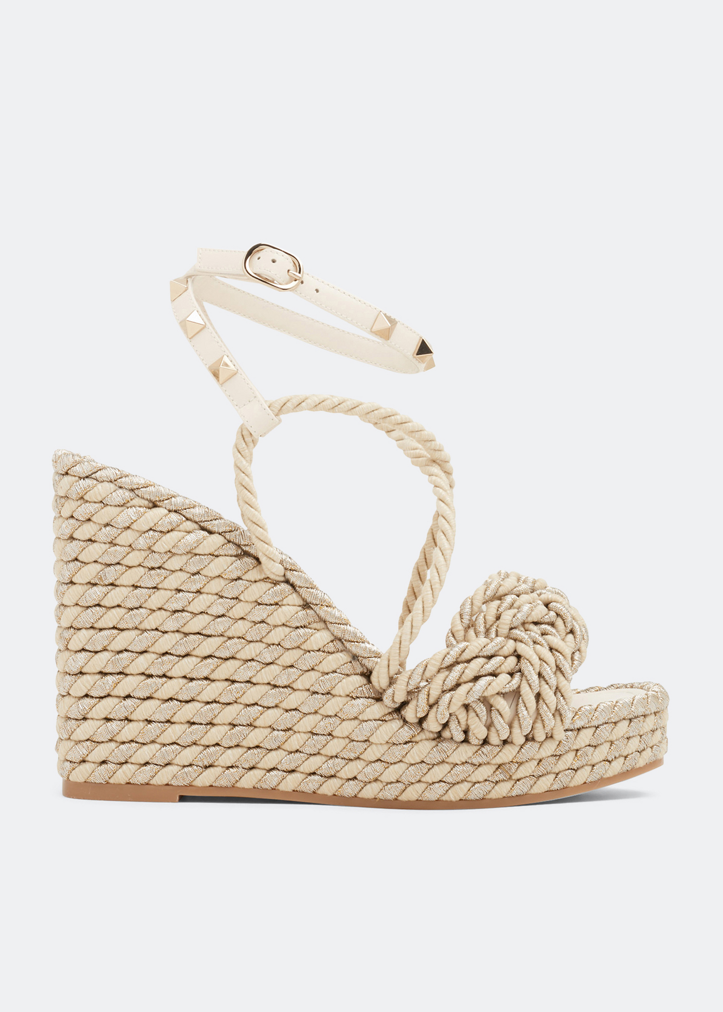 

Rockstud wedge sandals, Gold