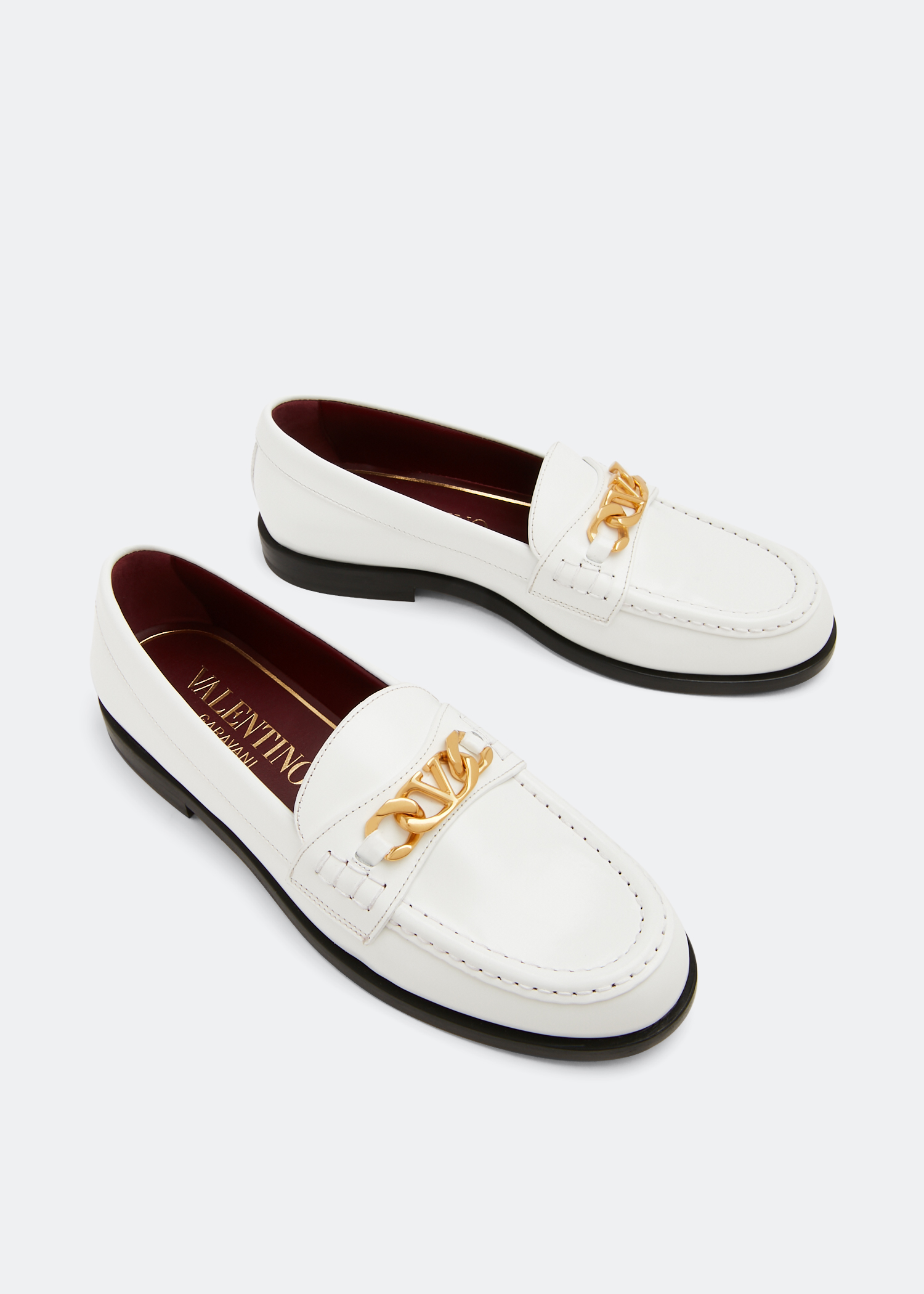 

VLogo Chain loafers, White
