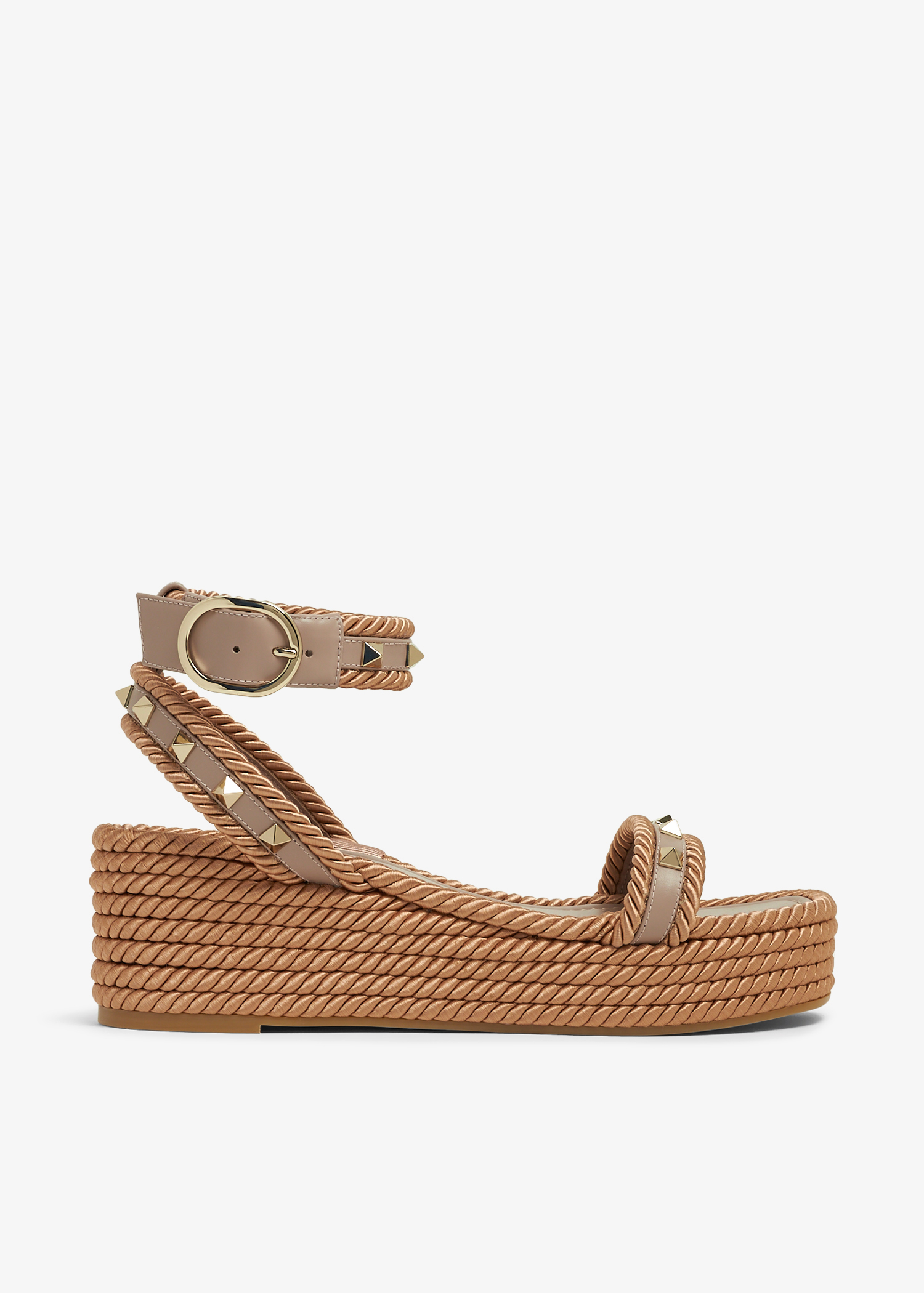 

Rockstud Torchon flatform sandals, Beige