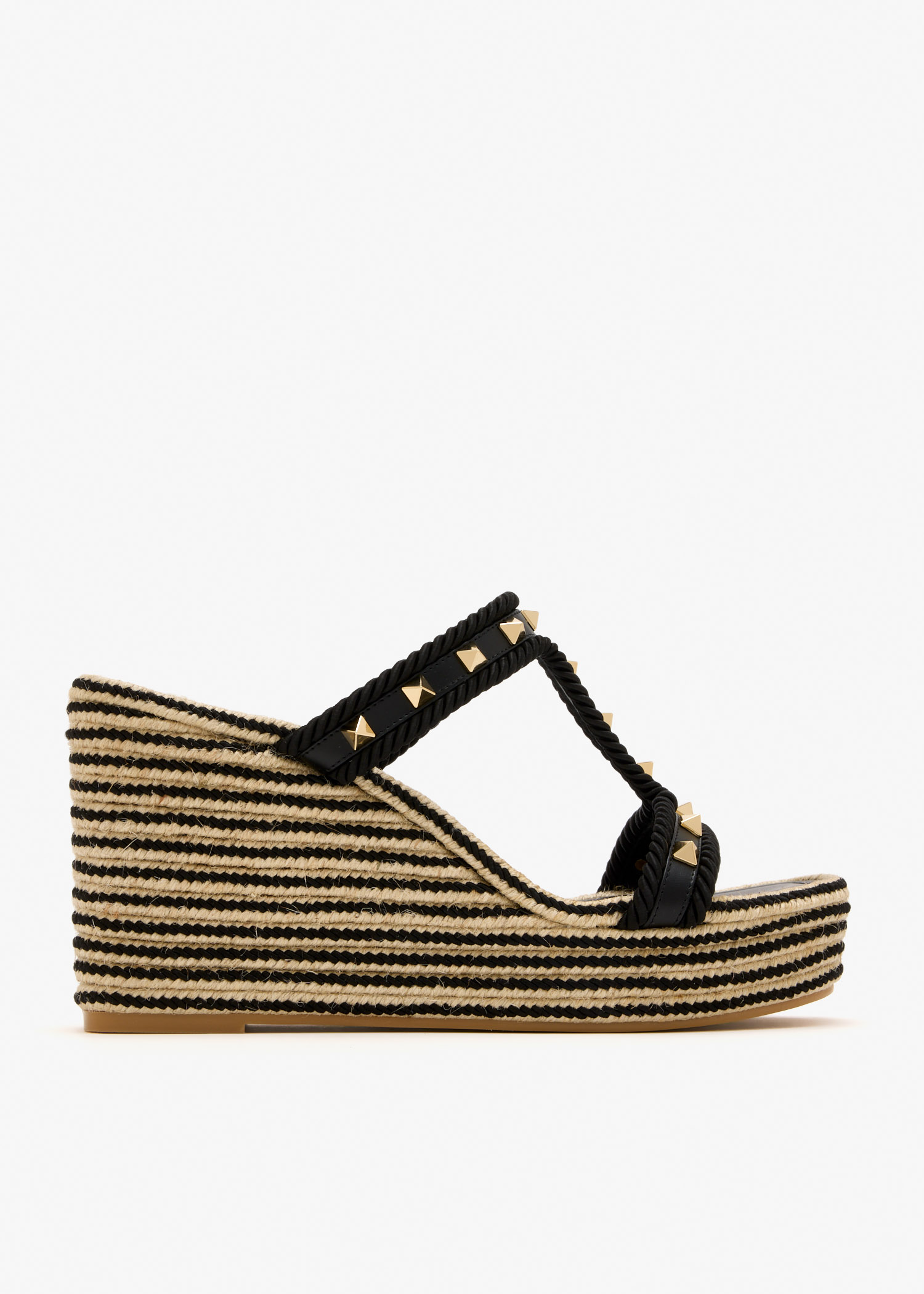 

Rockstud Torchon wedge sandals, Black