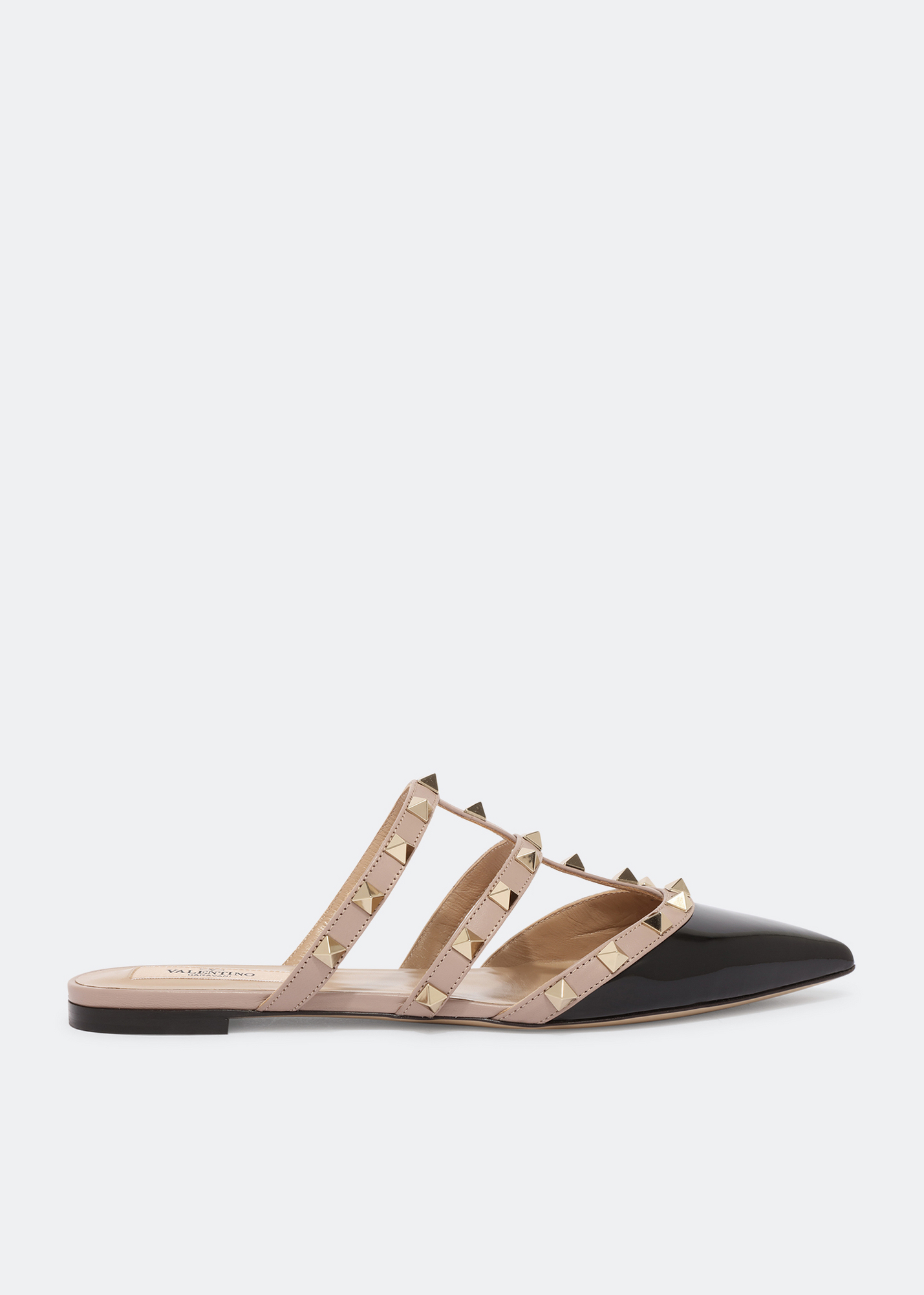 

Rockstud flat mules, Black