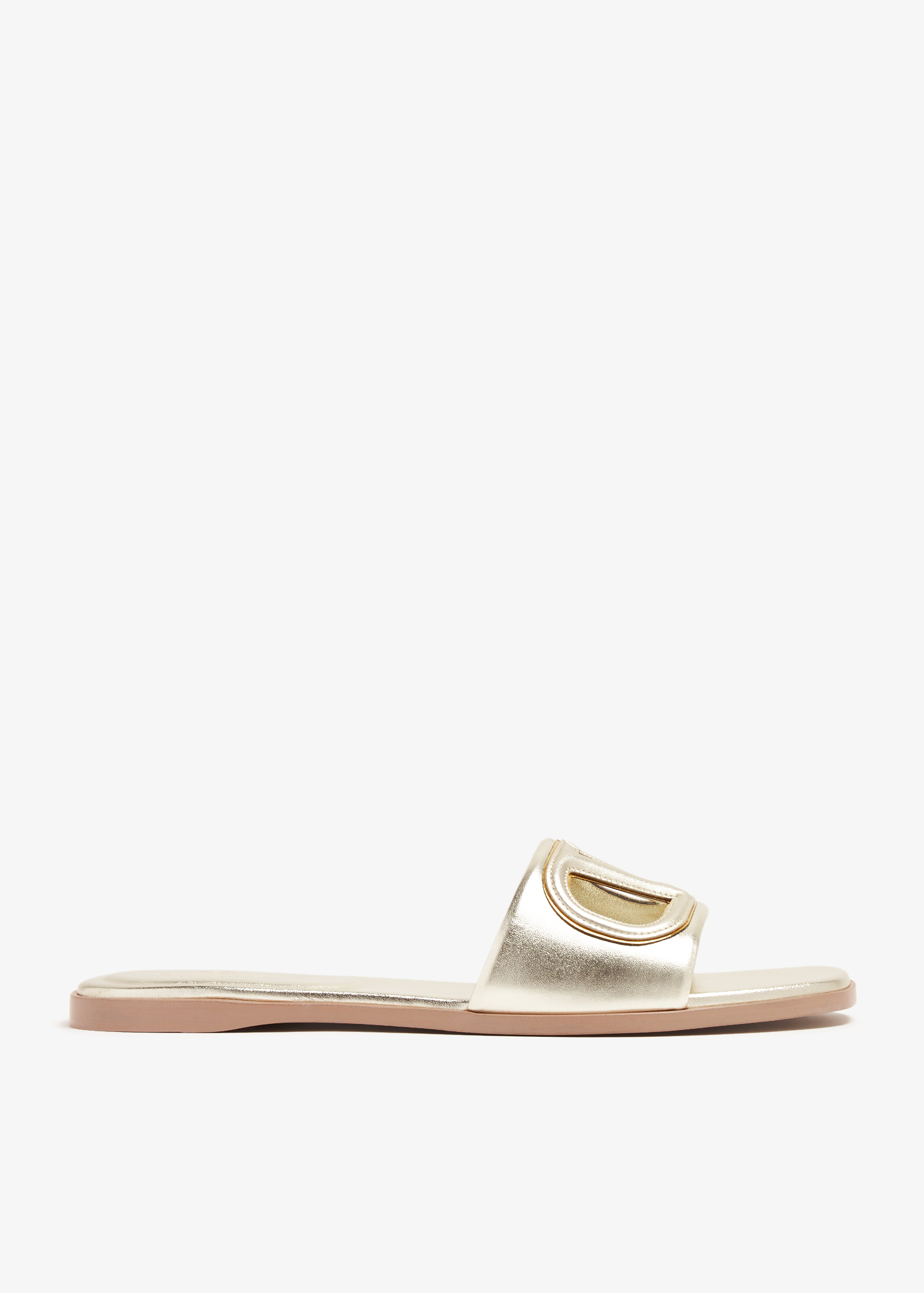 

VLogo cut-out sandals, Metallic